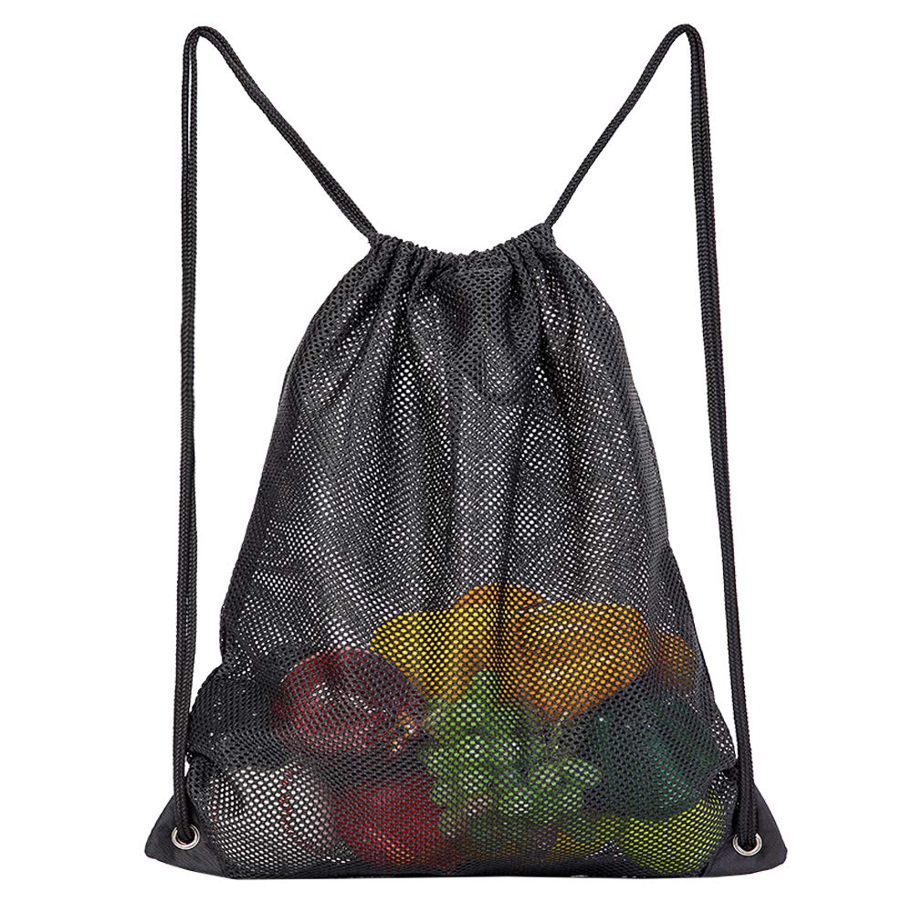 COVAX Heavy Duty Mesh Drawstring Bag, Sport Equipment Storage Bag for Beach, Swimming