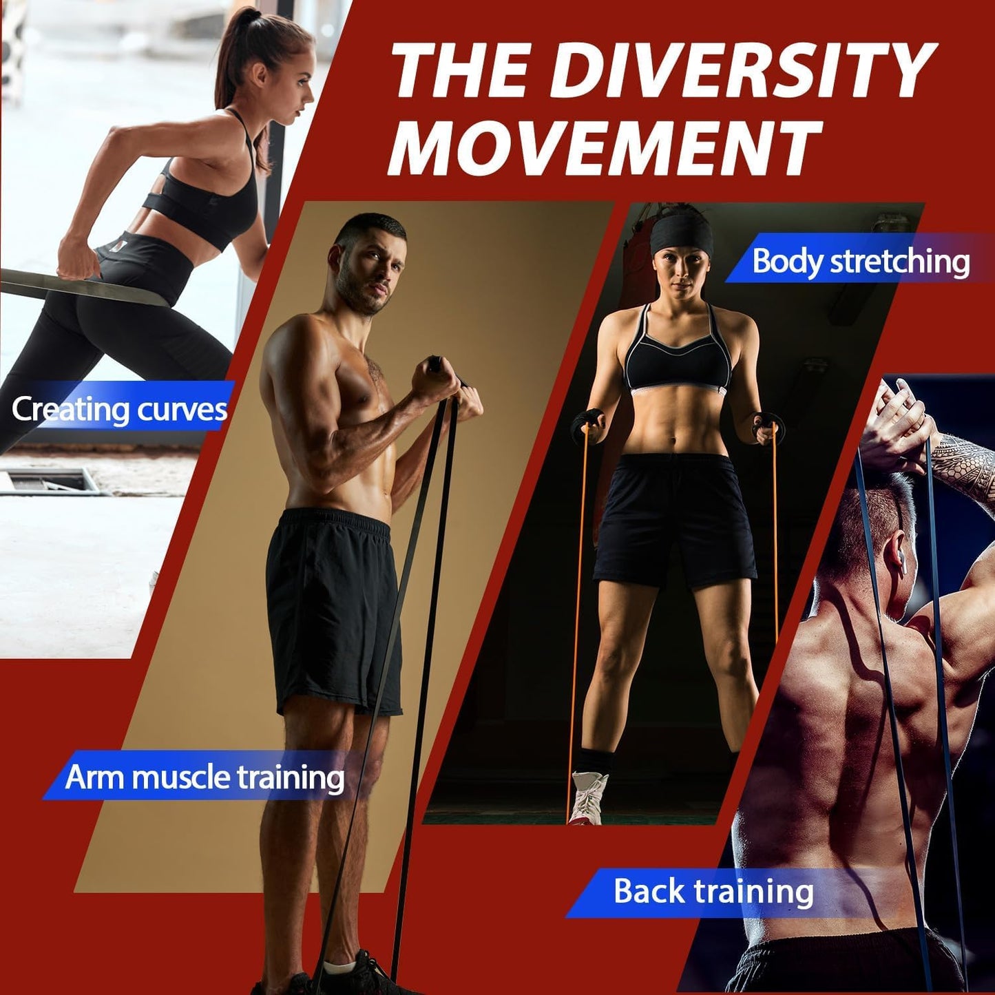 LEEKEY Resistance Band Set, Pull Up Assist Bands with Non-Slip Texture-Stretch Resistance Band Exercise Bands - Mobility Band Powerlifting Bands for Resistance Training