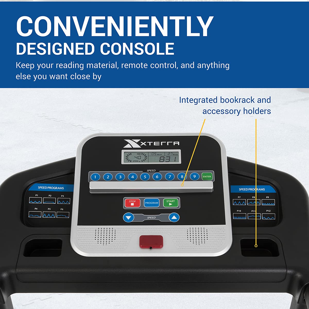 XTERRA Fitness TR150 Folding Smart Treadmill, 250 LB Weight Capacity, 2.25HP Motor, Multiple Levels of Incline, 12 Preset Programs, XTERRA+ Fitness App Included with Purchase
