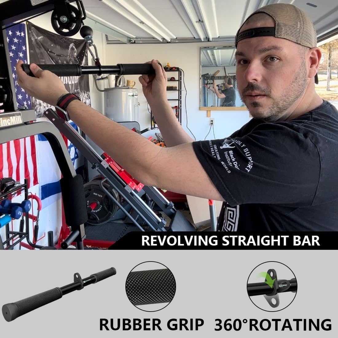 Cable Machine Attachment Set LAT Pulldown Attachments Weight Machine Accessories for Home Gym ,Straight Pull Down Equipment, V-Shaped Bar, Tricep Rope, Double D Row Handle