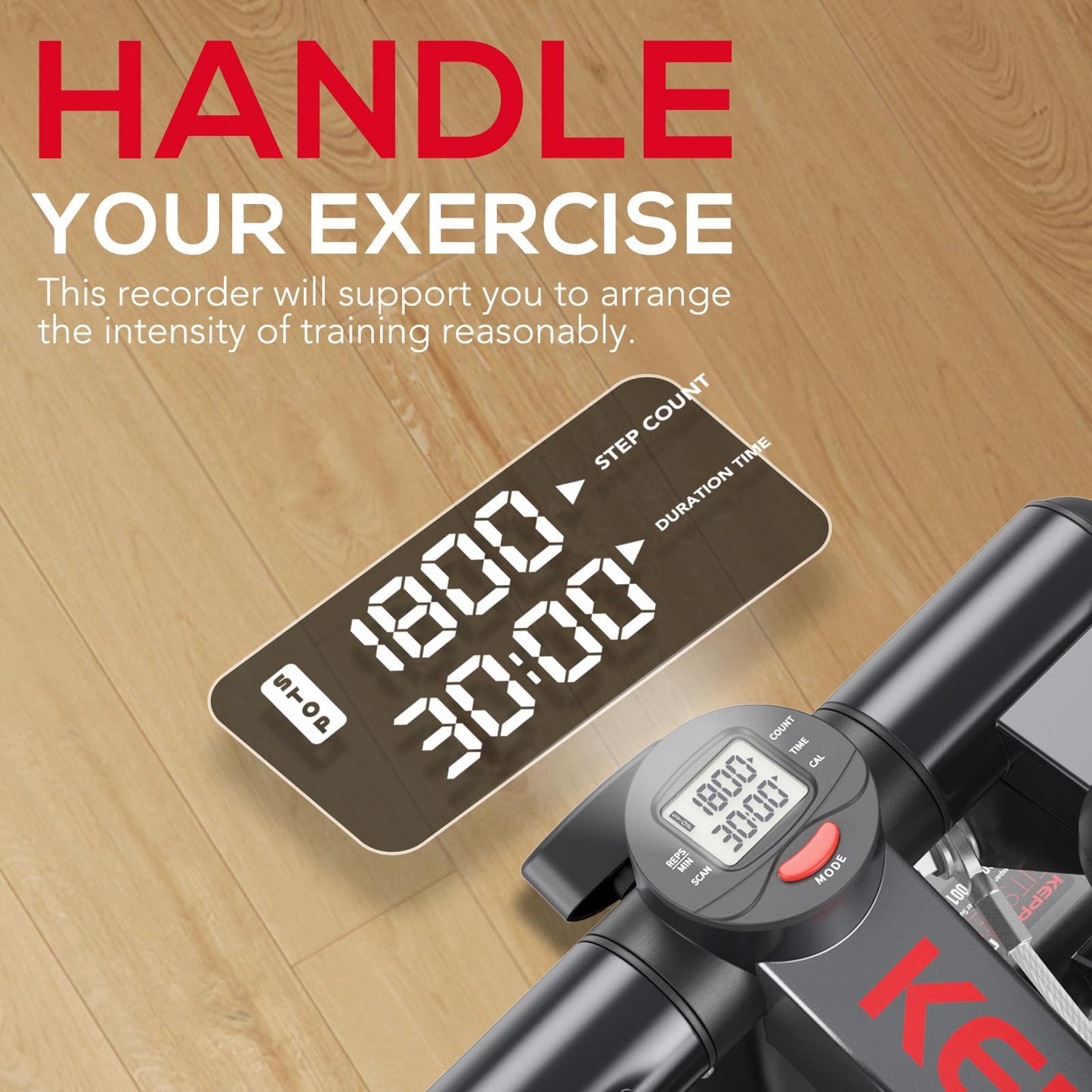 KeppiFitness Steppers for Exercise at Home, Mini Stepper with 350LB Maximum Capacity, Resistance Bands for Cardio, Fitness and Full Body Workout - FITSTEP500