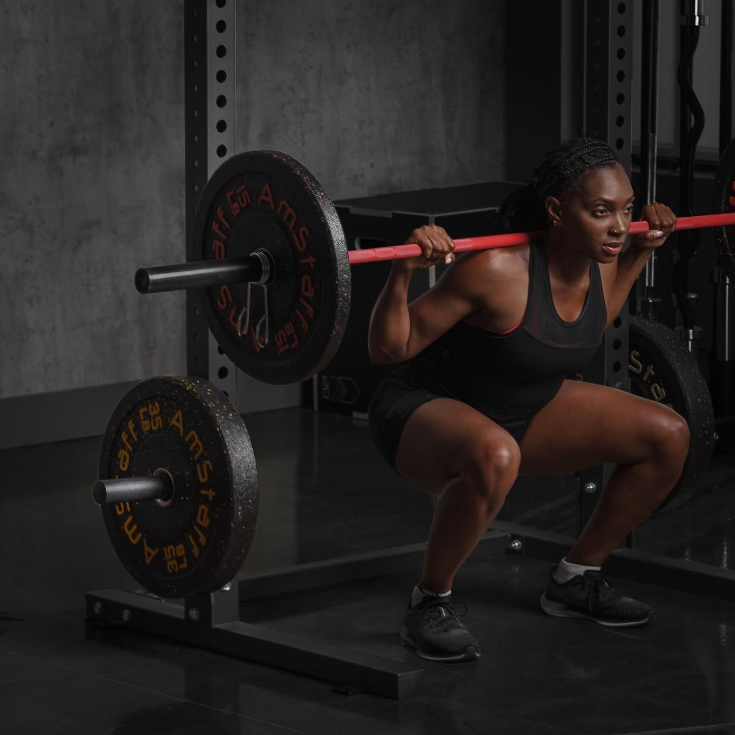 AmStaff Fitness Olympic Weight Plate Holder for Power & Squat Racks ā Available 2x2 ā 2.5x2.5 ā 3x3 Inch Tube Sizes ā 9-inch Weight Plates Horn Storage Attachment for Power Squat Rack ā (Pair) (3" x 3")