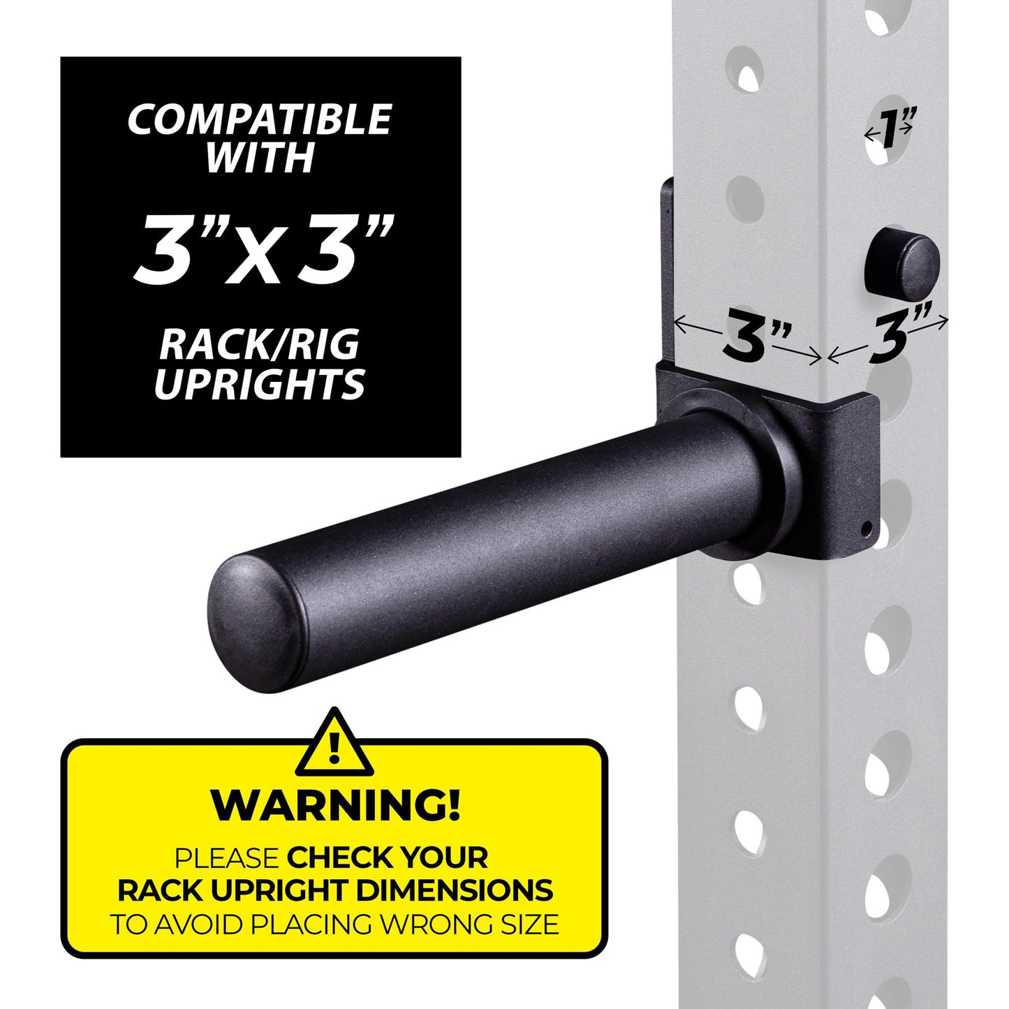 AmStaff Fitness Olympic Weight Plate Holder for Power & Squat Racks ā Available 2x2 ā 2.5x2.5 ā 3x3 Inch Tube Sizes ā 9-inch Weight Plates Horn Storage Attachment for Power Squat Rack ā (Pair) (3" x 3")