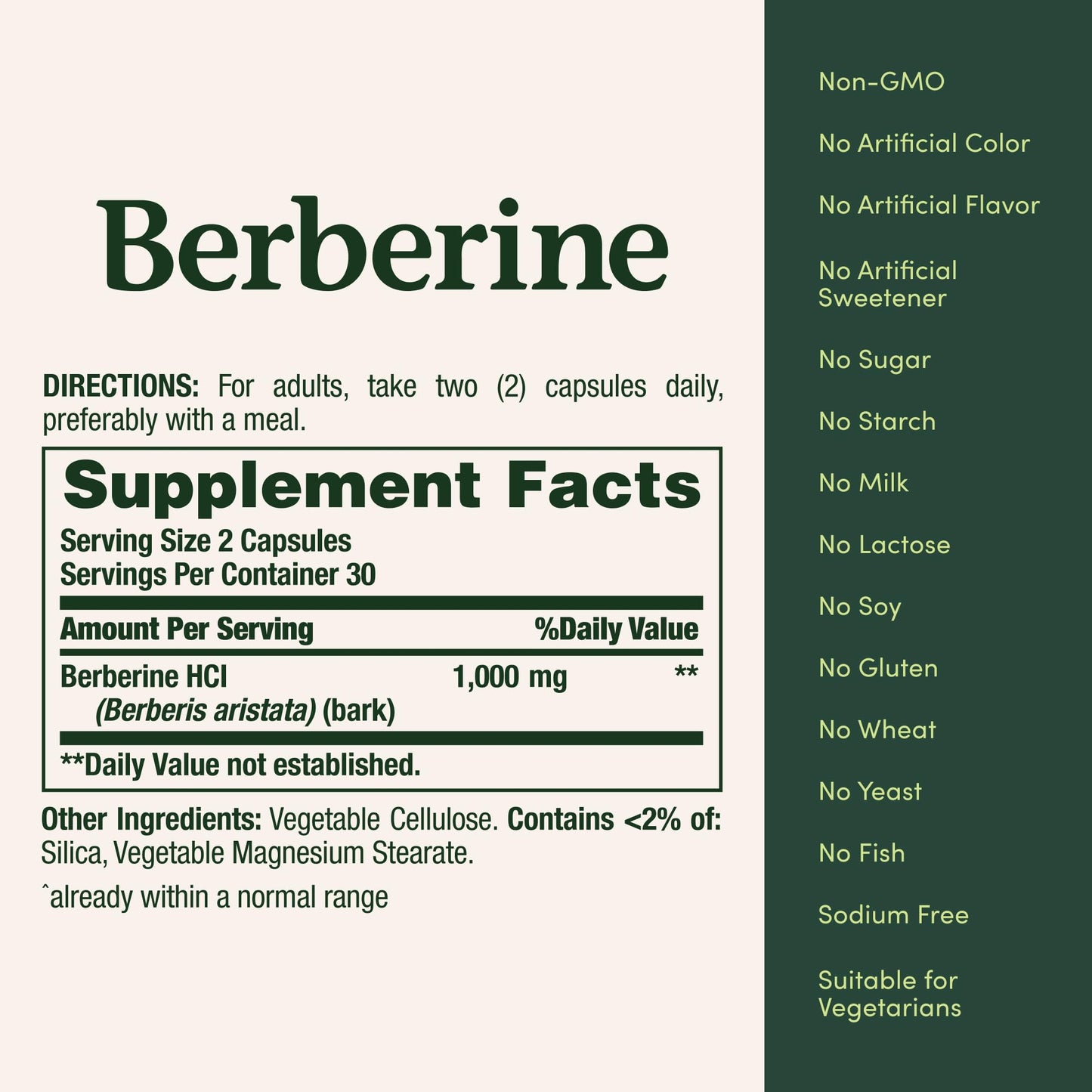 Nature's Bounty Berberine Supplements,1000mg, Berberine Capsules for Blood Sugar Support, Cholesterol & Heart Health, 60 Count