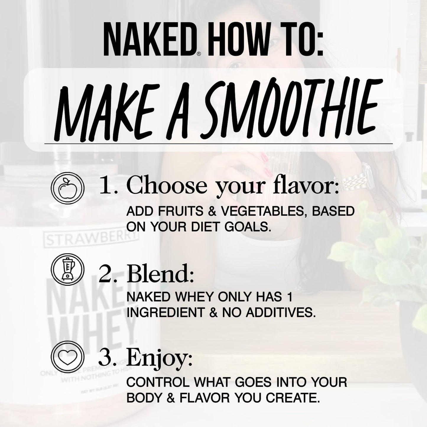 NAKED Strawberry Whey Protein Powder, Only 3 Ingredients, 25g Grass Fed Whey Protein Powder, Aid Muscle Growth & Recovery - 24 Servings