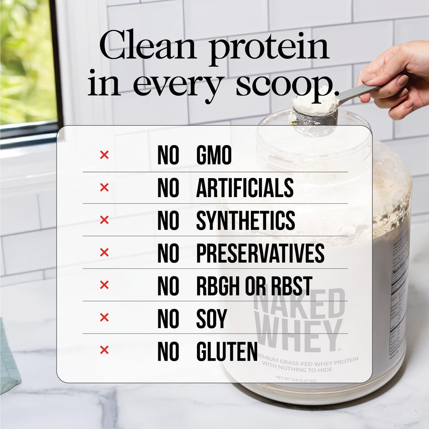 NAKED Strawberry Whey Protein Powder, Only 3 Ingredients, 25g Grass Fed Whey Protein Powder, Aid Muscle Growth & Recovery - 24 Servings