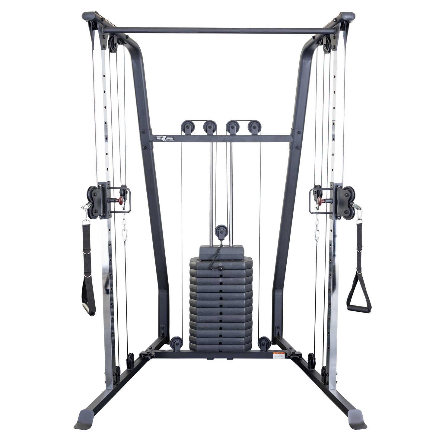 Body-Solid Best Fitness Functional Trainer Cable Machine, Full Body Workout Weight Stacks, Chest and Shoulder Exercise Home Gym LAT Pulldown Machines with 190lb Weights Stack, Midnight Black (Black)
