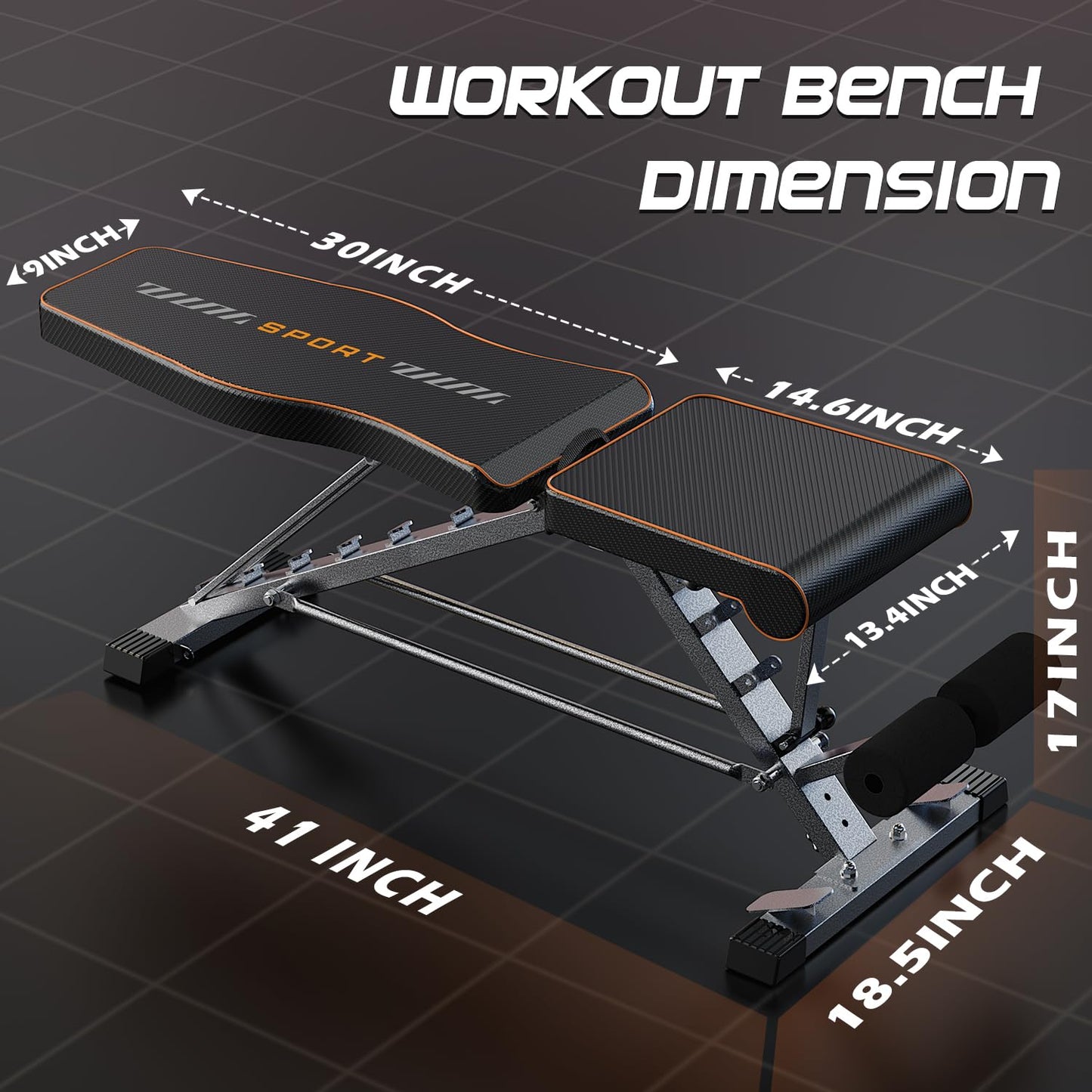 KUYOU Weight Bench, 2 in 1 Workout Bench Roman Chair, Adjustable Weight Bench for Home Gym Strength Training Bench for Full Body Workout