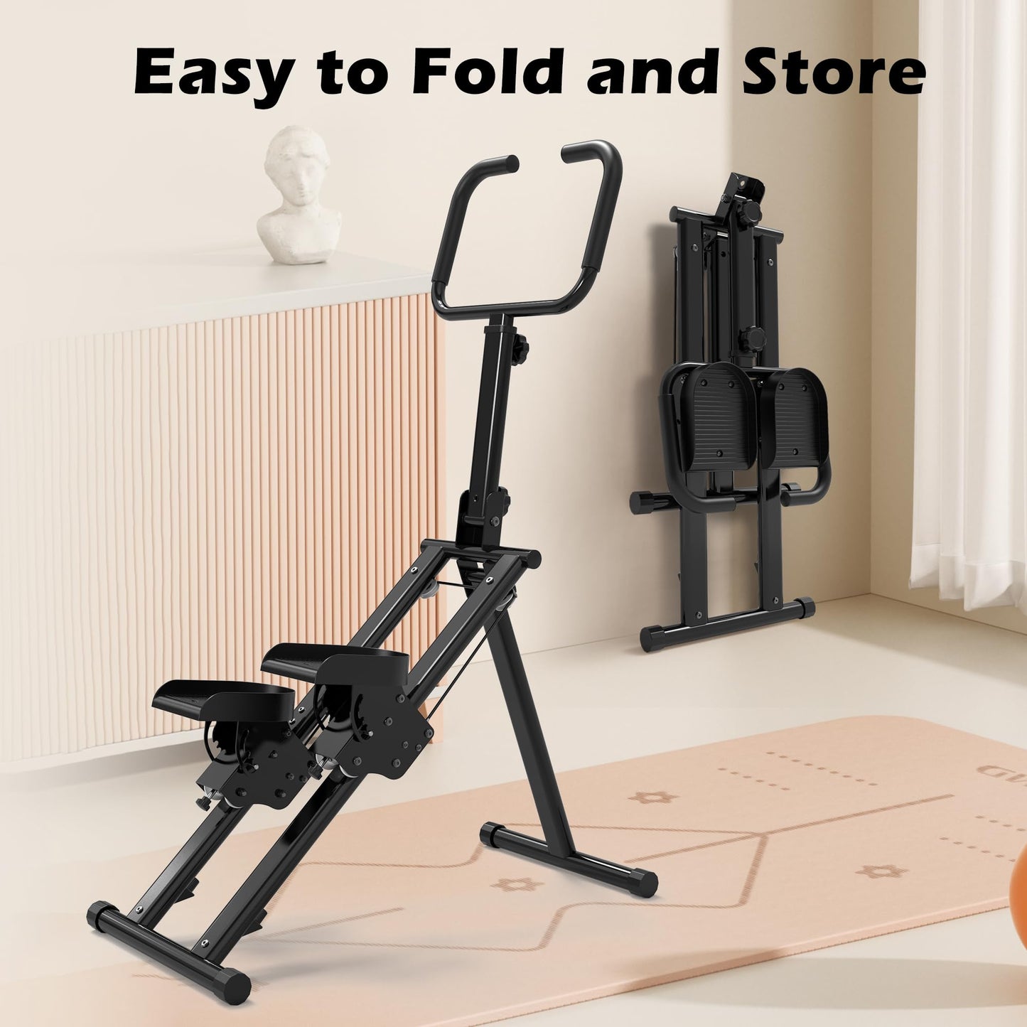 Leikefitness Stair Stepper for Home Gym,Vertical Climber Machine for Full-Body Workout,Foldable Cardio Stepper with Adjustable Handle and Treads for Women & Men