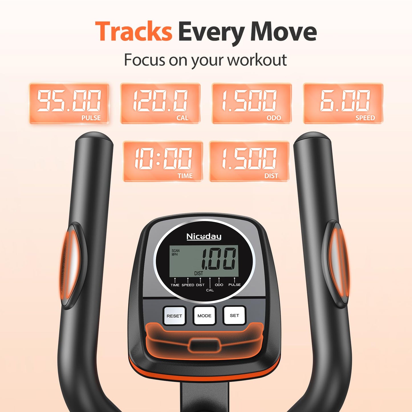 Niceday Elliptical Machine, Elliptical Trainer for Home with Hyper-Quiet Magnetic Driving System, 16 Resistance Levels, 15.5IN Stride, 400LBS Weight Capacity