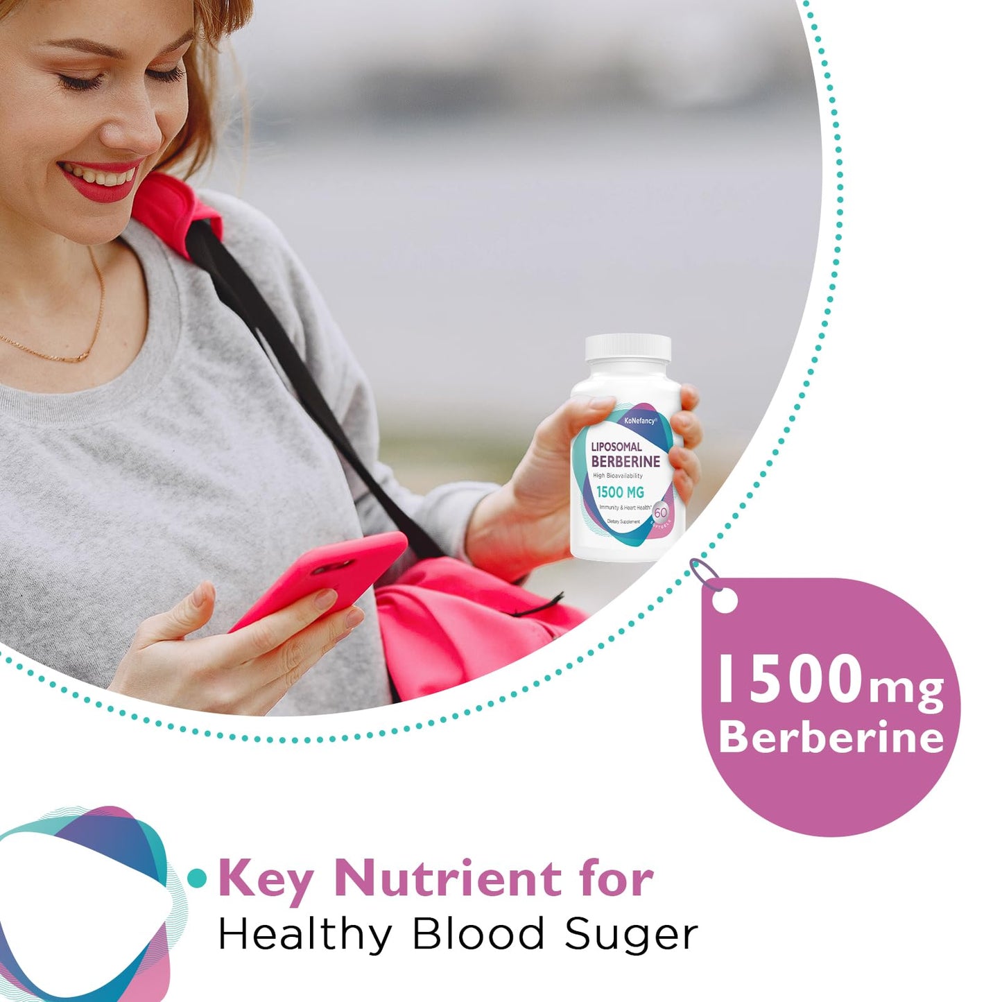 Liposomal Berberine Supplement 1500mg - Third Party Tested, High Bioavailability Berberine HCL Capsules for Women and Men, AMPK Activator for Cardiovascular Health, Sugar-Free, Non-GMO,120 Softgels