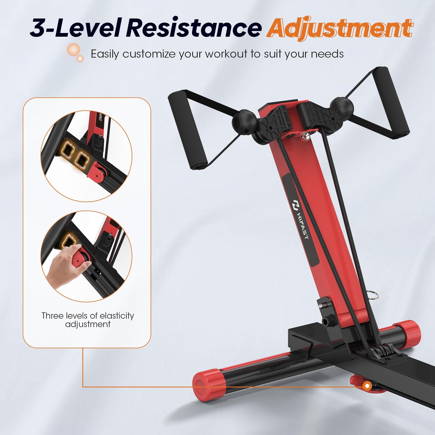 Rowing Machine, 4 in 1 Rowing and Ab Machine with 2 Levels of Workout Resistance, Quiet & Foldable Rower Machine with 3 Adjustable Handle Heights & LCD Monitor, Row Machine for Home Exercise