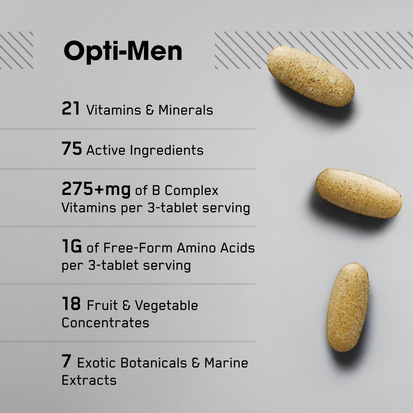 Optimum Nutrition Opti-Men, Vitamin C, Zinc and Vitamin D, E, B12 for Immune Support Mens Daily Multivitamin Supplement, 150 Count (Packaging May Vary)
