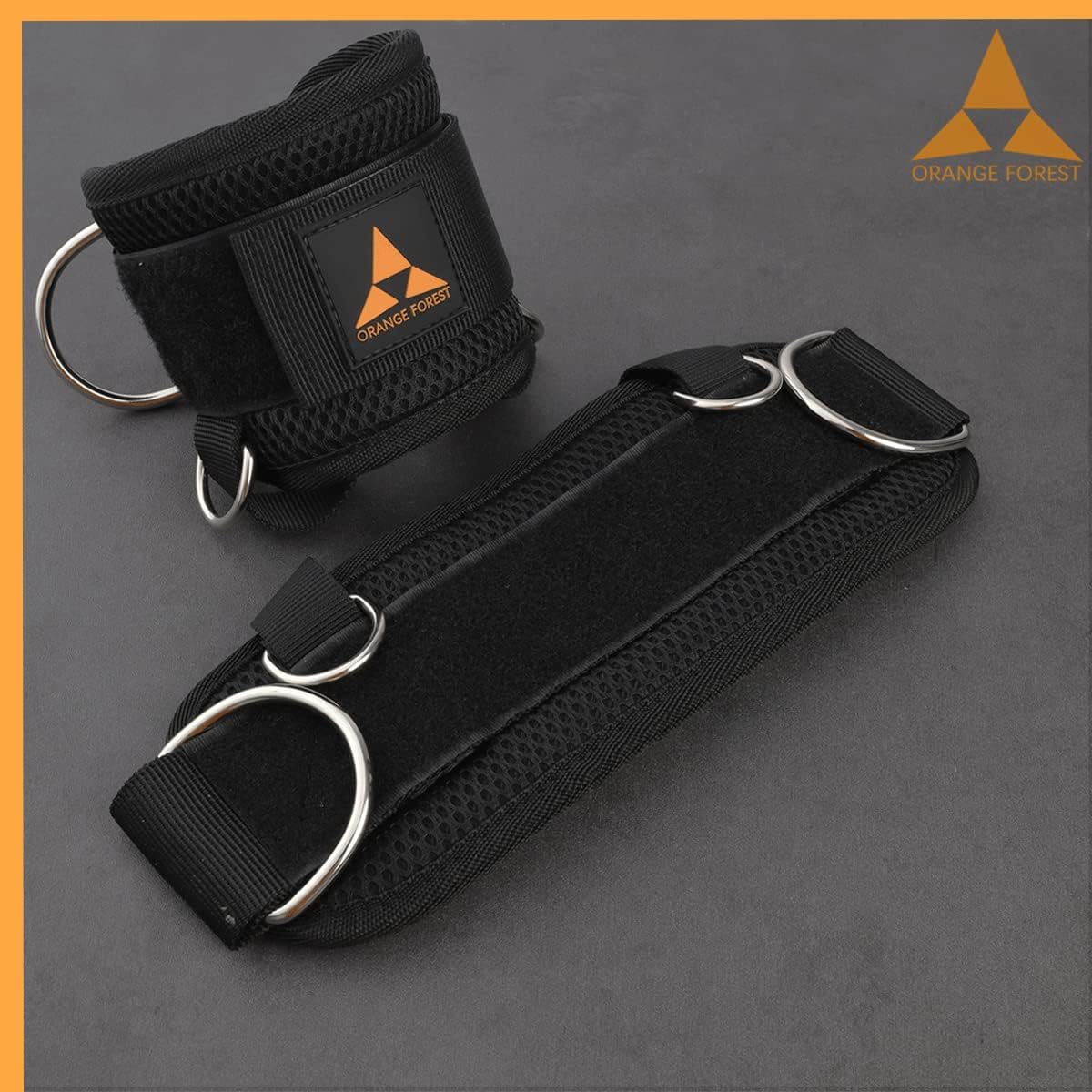Ankle Strap for Cable Machine (Pair) Adjustable Comfort fit Neoprene and Reinforce 4 D-Rings, Upgraded Ankle Strap Gym Cable Attachment for Glute Kickbacks & Lower Body Exercises fit Women & Men