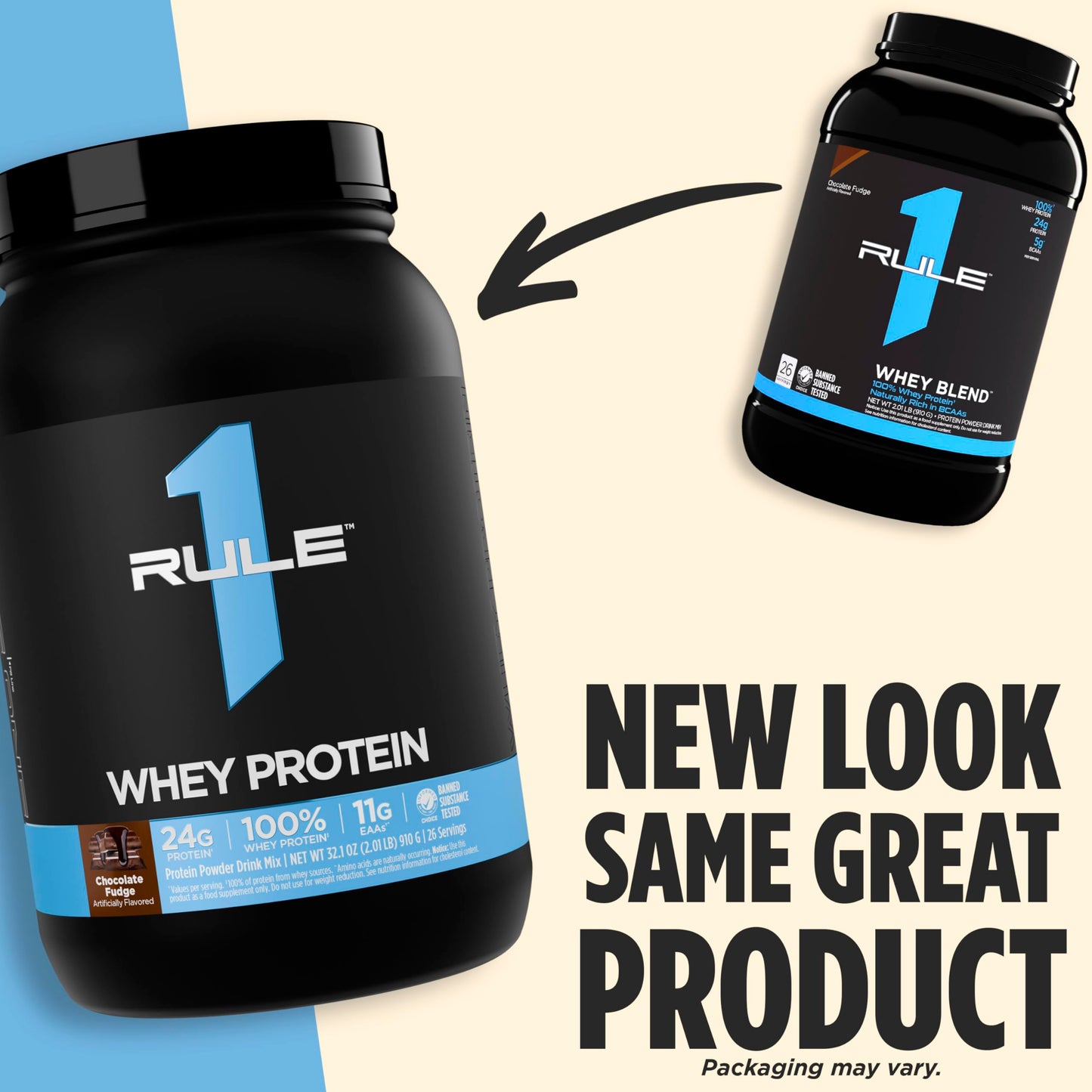 Rule 1 Whey Protein – 24g Fast-Acting Protein from All-Whey Sources with Naturally Occurring EAAs & BCAAs for Workout Recovery or Anytime Use (5 Pounds*, Strawberry Banana)