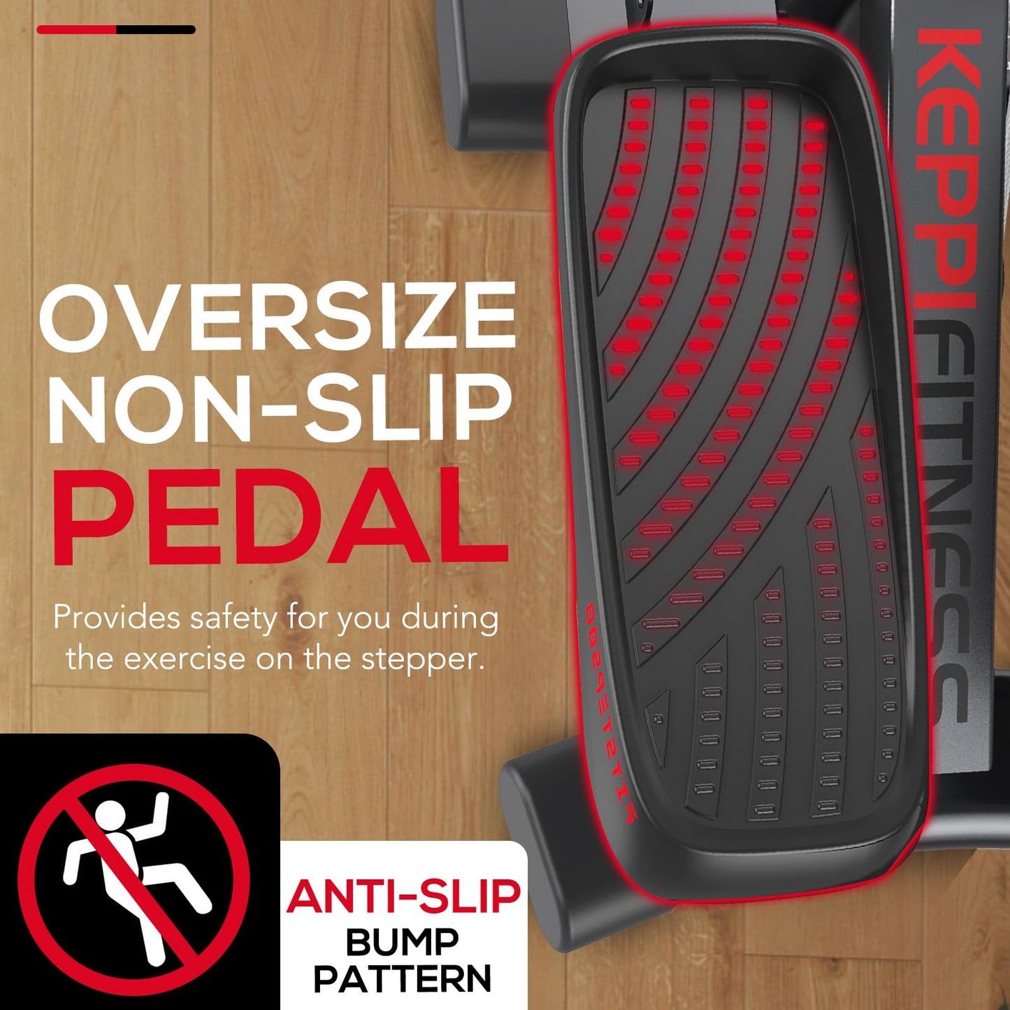 KeppiFitness Steppers for Exercise at Home, Mini Stepper with 350LB Maximum Capacity, Resistance Bands for Cardio, Fitness and Full Body Workout - FITSTEP500