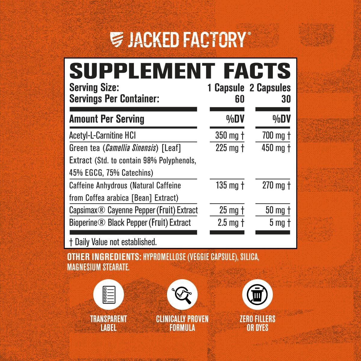Jacked Factory Burn XT Thermogenic Fat Burner & Lean PM Nighttime Weight Loss Supplement for Men & Women 60 Veggie Diet Pills