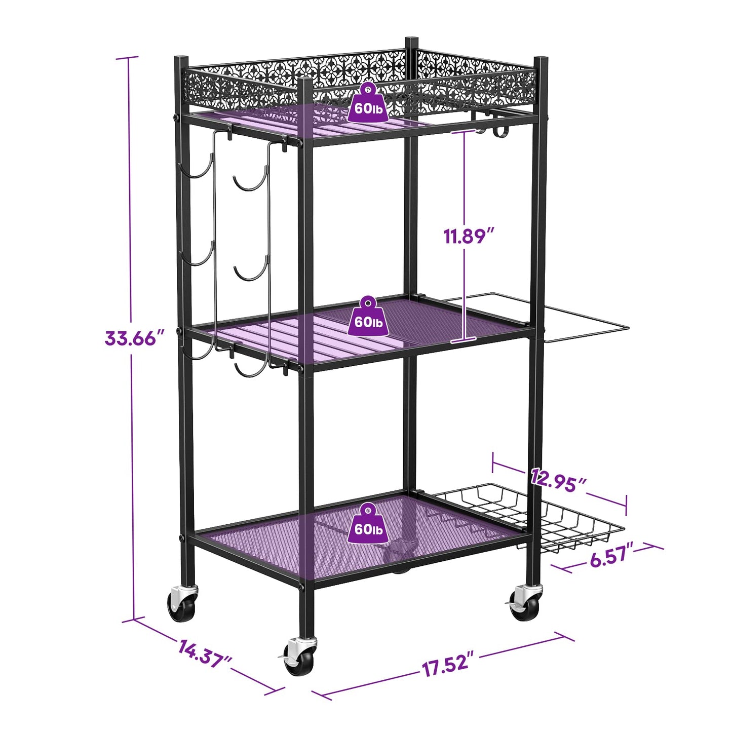 Yoga Mat Storage Rack, Home Gym Storage Rack, VOPEAK Workout Storage for Yoga Mat, Foam Roller, Equipment Gym Storage for Home Exercise and Fitness Gear (Metal)