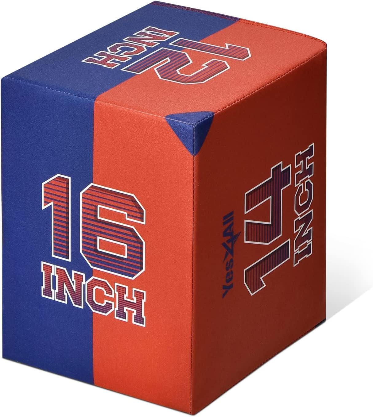 Yes4All 3-in-1 Soft-Padded Plyo Box With Wooden Core, Non-Slip Multi-Use Cushioned Plyometric Jump Box with Vinyl Cover for Jumping, Conditioning, Strength Training - 16x14x12 Inches