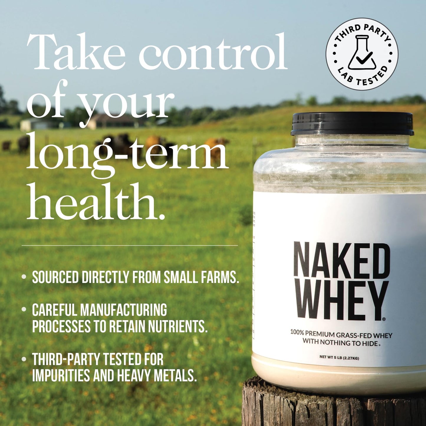 NAKED Strawberry Whey Protein Powder, Only 3 Ingredients, 25g Grass Fed Whey Protein Powder, Aid Muscle Growth & Recovery - 24 Servings