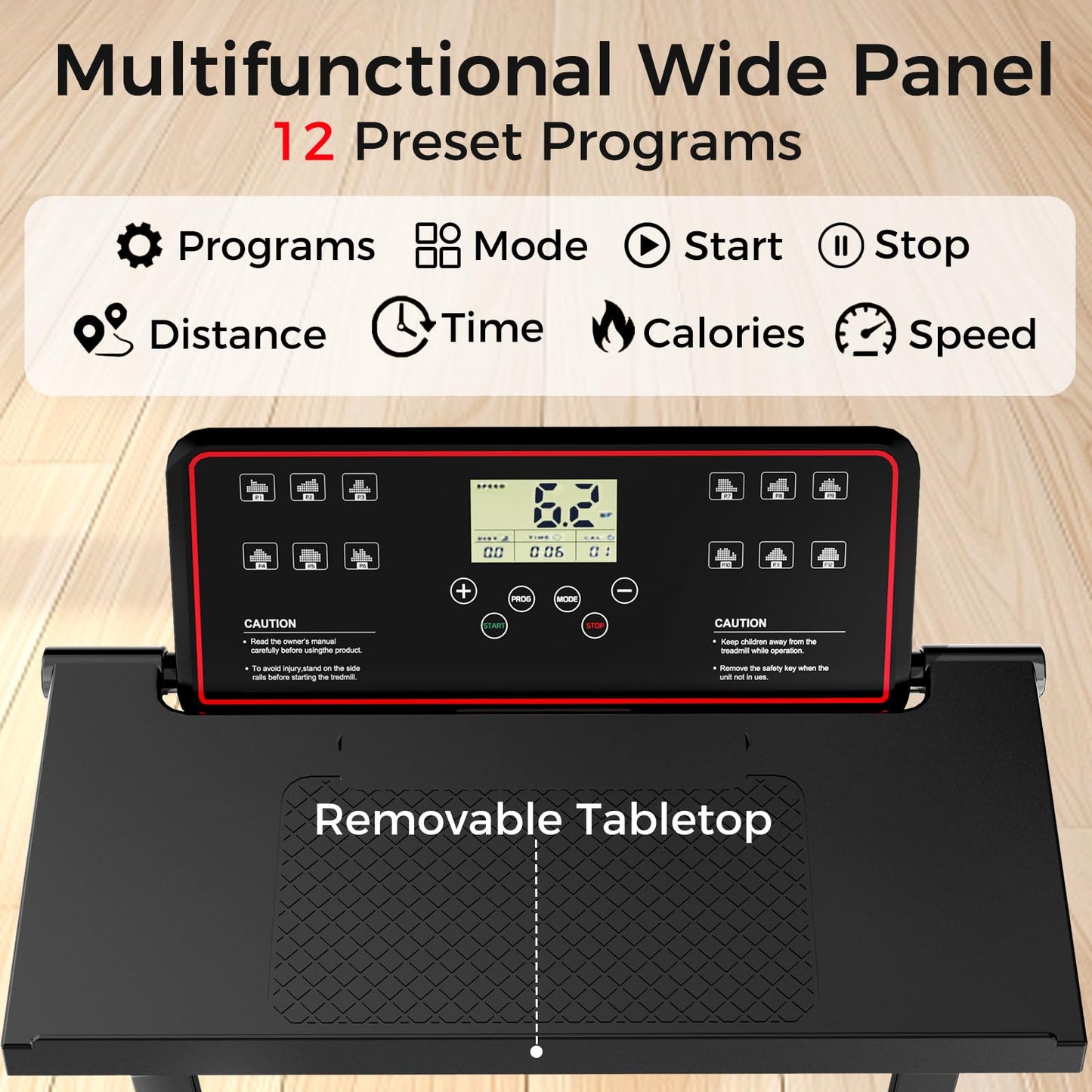 Portable Treadmills for Home, Compact Treadmill with Handles, 3.0HP Electric Walking Pad Treadmill with Removable Desk Workstation, Running Machine for Home Office