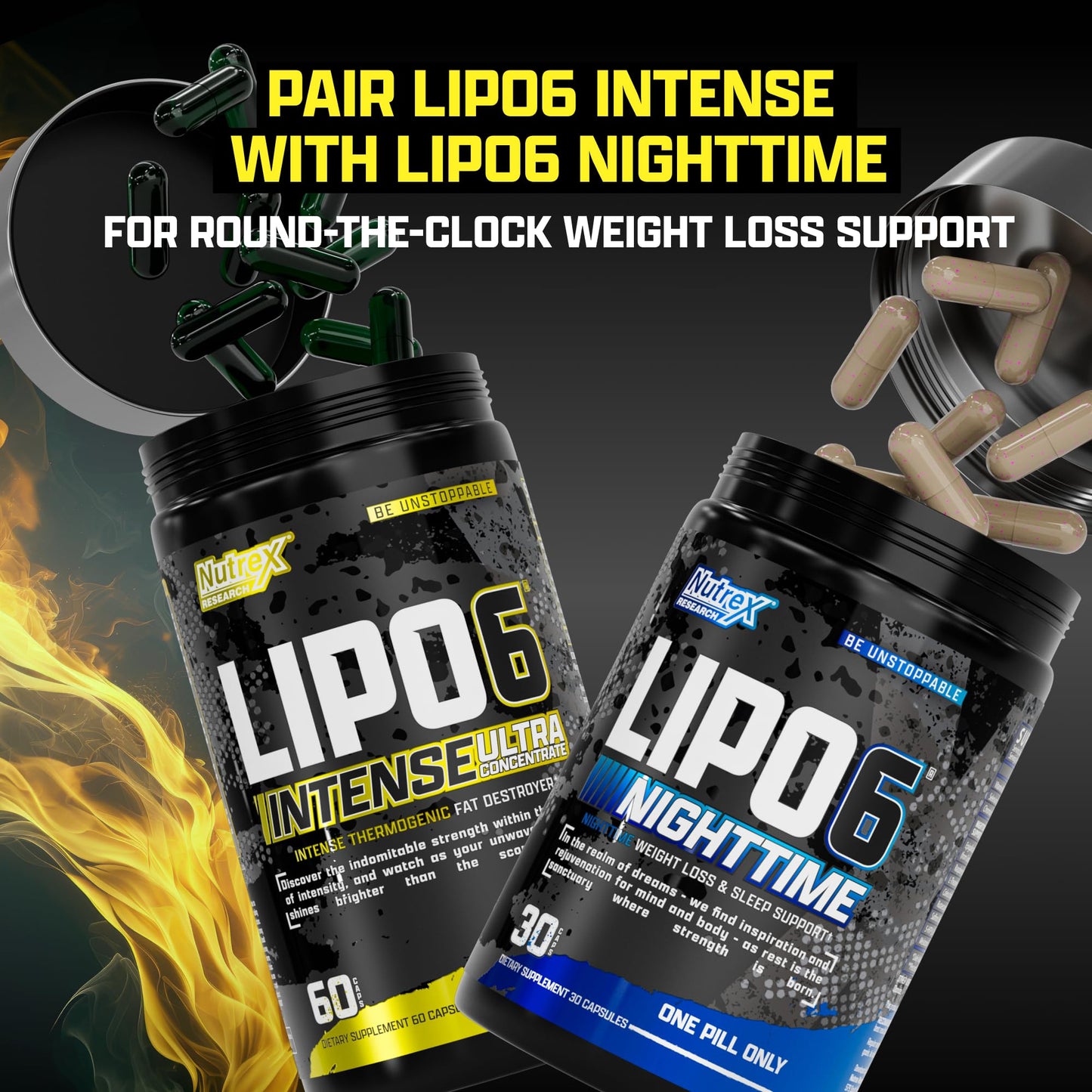 Nutrex Research Lipo6 Black Intense Ultra Concentrate Thermogenic Belly Fat Burner for Men and Women | Diet Weight Loss Supplement and Appetite Suppressant | 60 Diet Pills