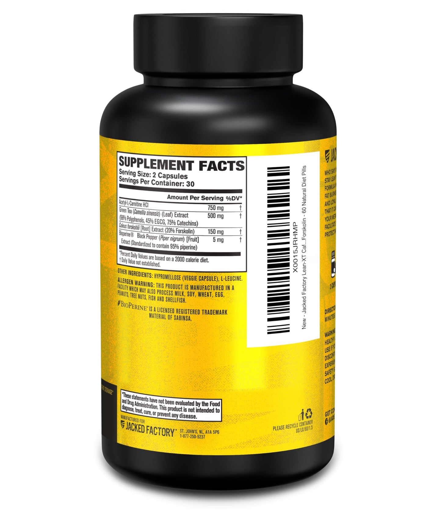 Jacked Factory Burn-XT Clinically Studied Thermogenic Fat Burner (120 Capsules), Lean PM Nighttime Fat Burner and Sleep Aid (120 Capsules), Lean-XT Caffeine-Free Weight Loss Supplement (60 Capsules)