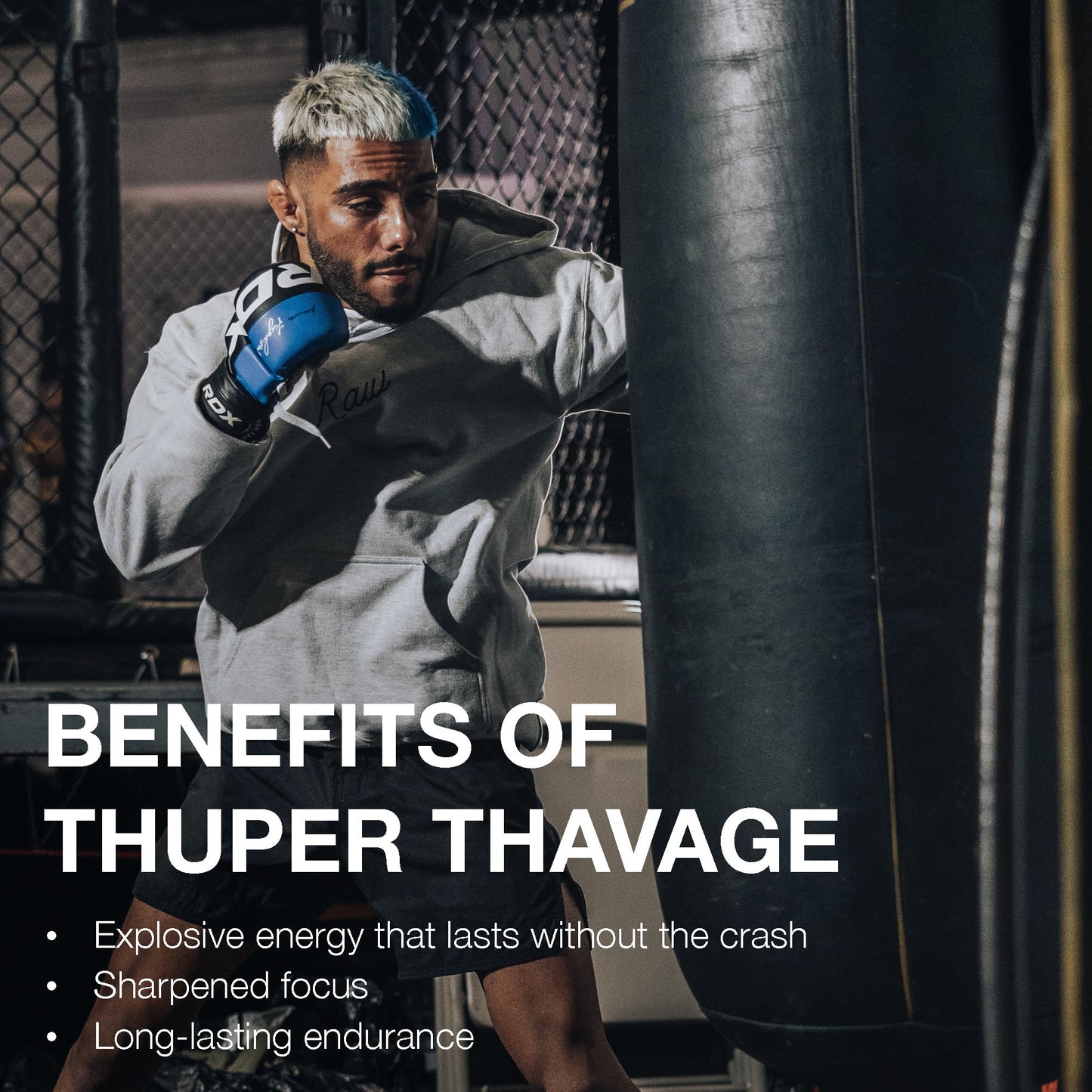 RAW Thuper Thavage Pre Workout Powder - High-Stim Preworkout with Creatine, Beta Alanine, L-Citrulline & Caffeine - Chris Bumstead Gym & Fitness Supplement for Men & Women - Cherry Berry