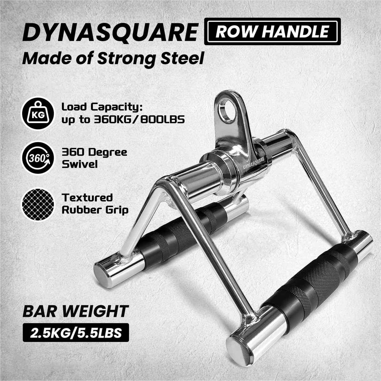 DYNASQUARE Tricep Press Down Cable Machine Attachment, Made of Heavy Duty Solid Steel, LAT Pulldown Attachments, Home Gym Accessories, Double D Handle, V Bar, Tricep Rope, Pull Down Bar