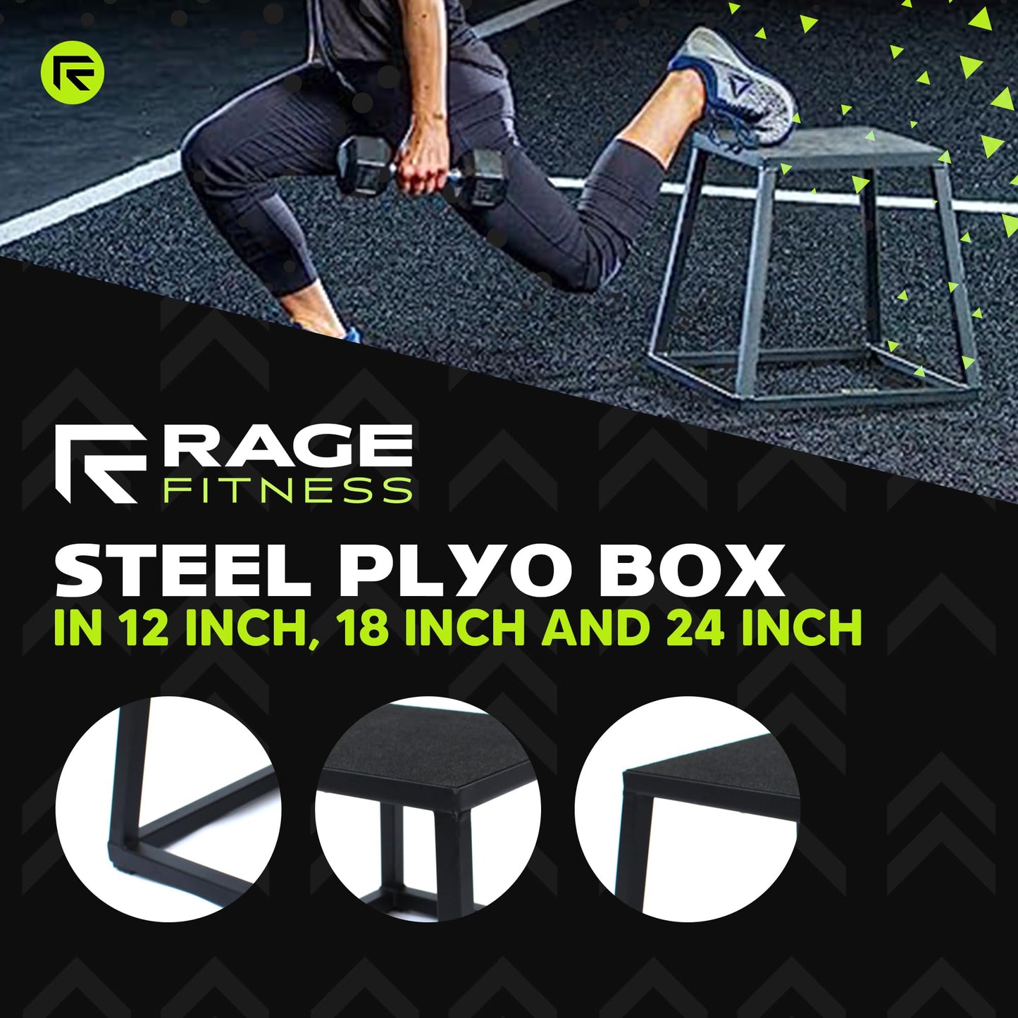 Rage Fitness 12 Inch Steel Plyo Box, black (CF-PB012/S)