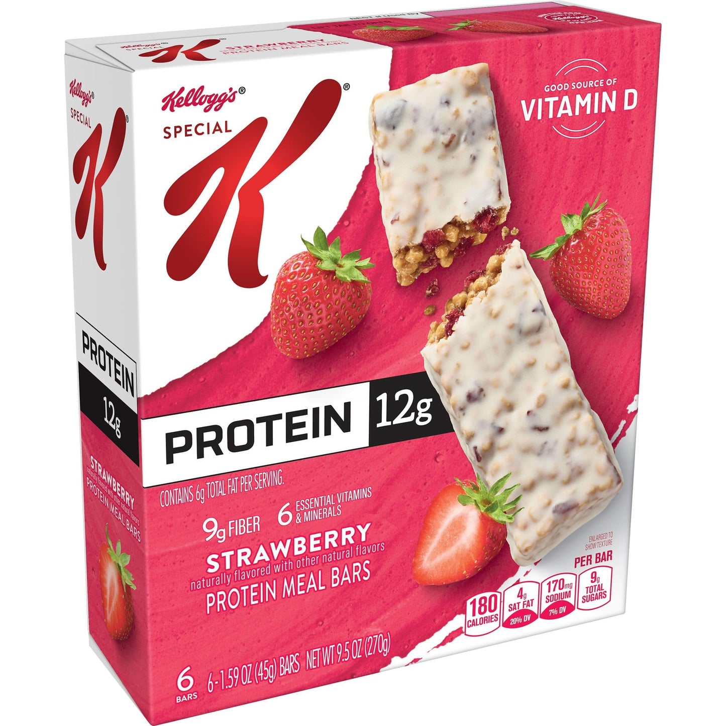 Special K Bar Protein Meal Bars, 12g of Protein, Good Source of Fiber, Strawberry (6 Boxes, 36 Bars)