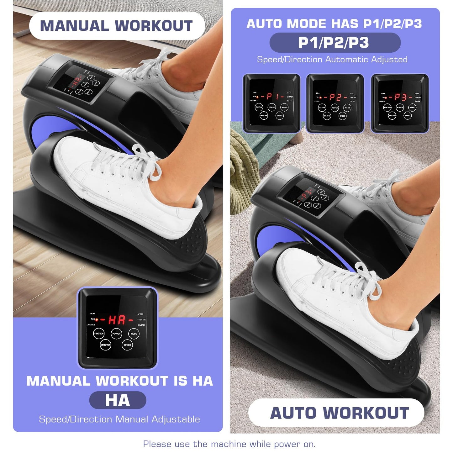 ANCHEER Under Desk Elliptical, Electric Ellipse Leg Exerciser While Sitting for Seniors Adults, Quiet Portable Motorized Seated Foot Pedal Exerciser with Remote Control for Home Office Use