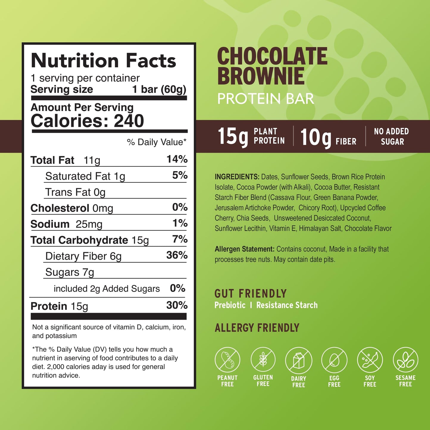 Amrita Nut Free Chocolate Brownie Vegan Protein Bars (12 Count) |15g Plant-Based Protein Bar | Peanut-Free, Gluten Free, and Dairy-Free | No Added Sugar, High Fiber, Healthy School-Safe Snacks