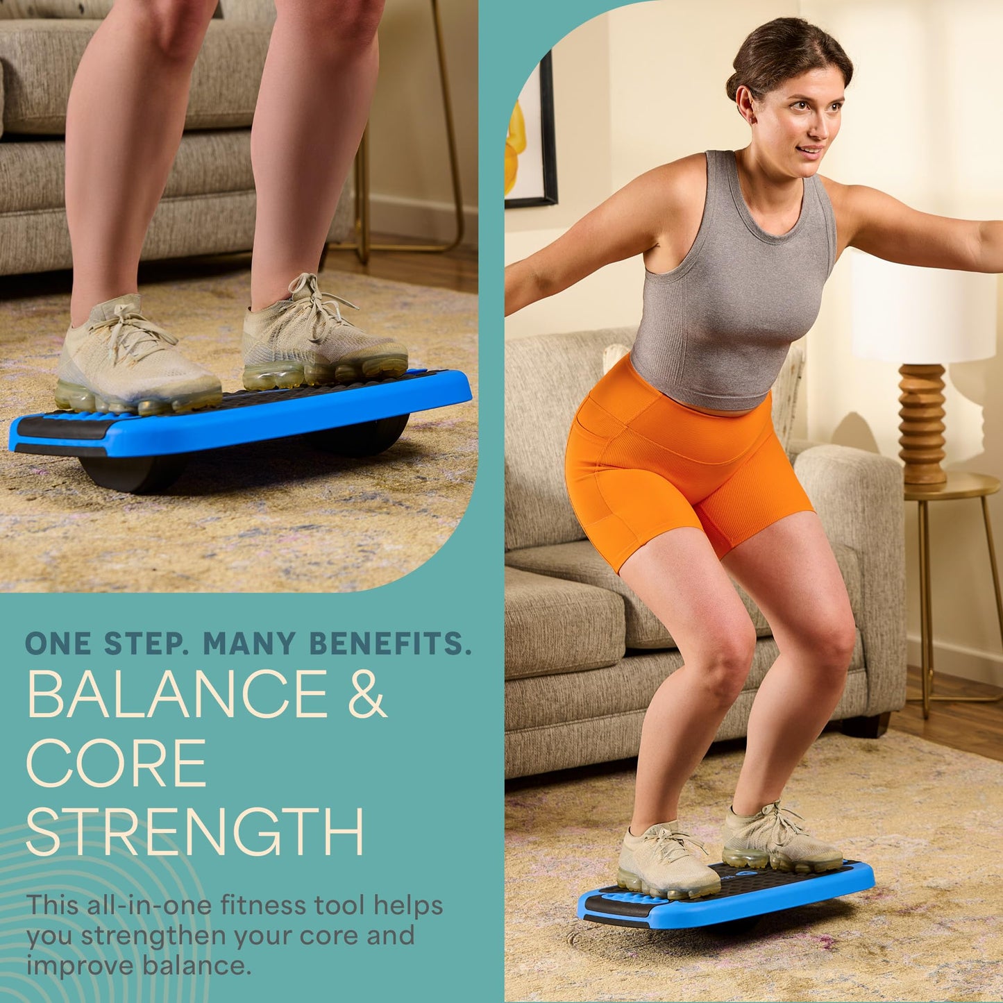 Lifepro 4-In-1 Aerobic Balance Board and Step Up Exercise Platform - Adjustable Multifunctional Balance Board Slant Board, Steppers for Exercise - Home Workout Non Slip Stepper Platform For Balance