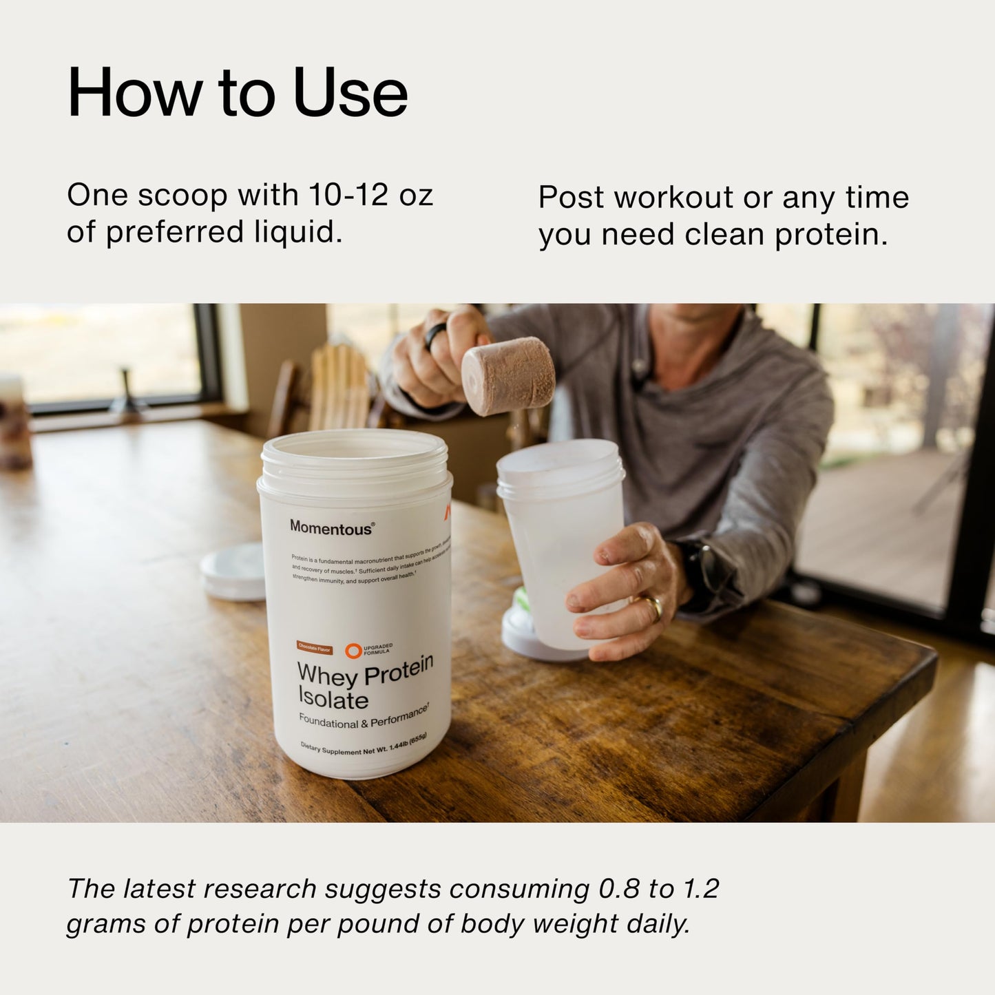 Momentous Essential Grass-Fed Whey Protein Powder - 20g Whey Isolate Protein - NSF Certified for Sport - Gluten-Free - 24 Servings for Essential Everyday Use, Unflavored (Package May Vary)
