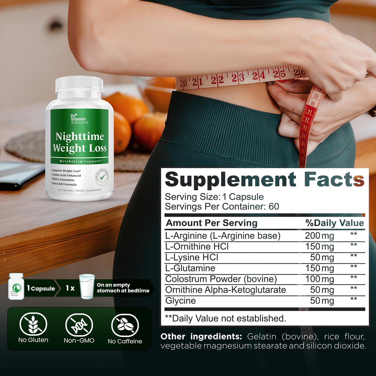 DR VITAMIN SOLUTIONS Thermogenic Fat Burner & Nighttime Weight Loss Pills for Women, Waist Trimmer & Supplements for Bloating for Women & Men, 120 Capsules