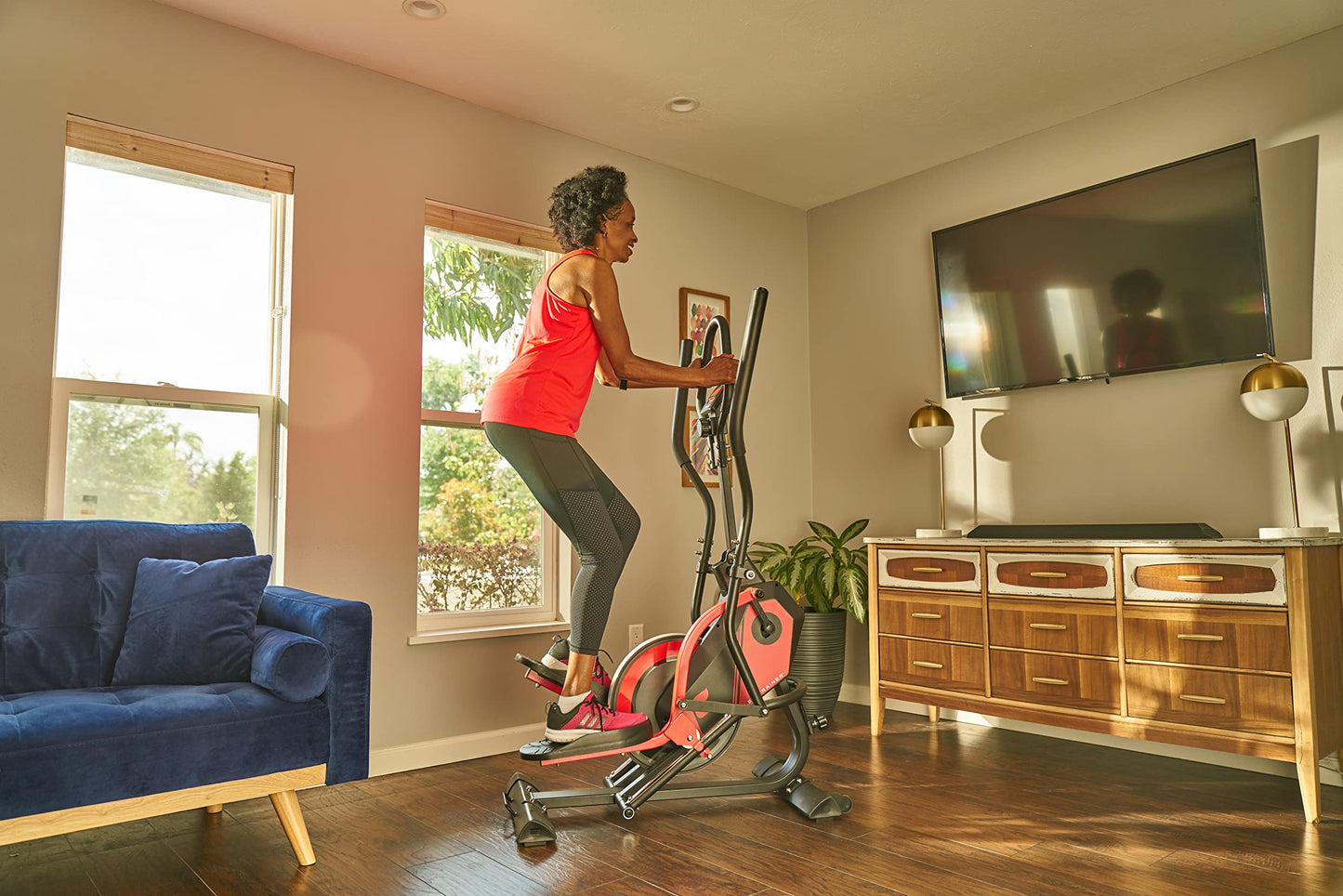 FITNATION by Echelon Flex Elliptical Trainer, red
