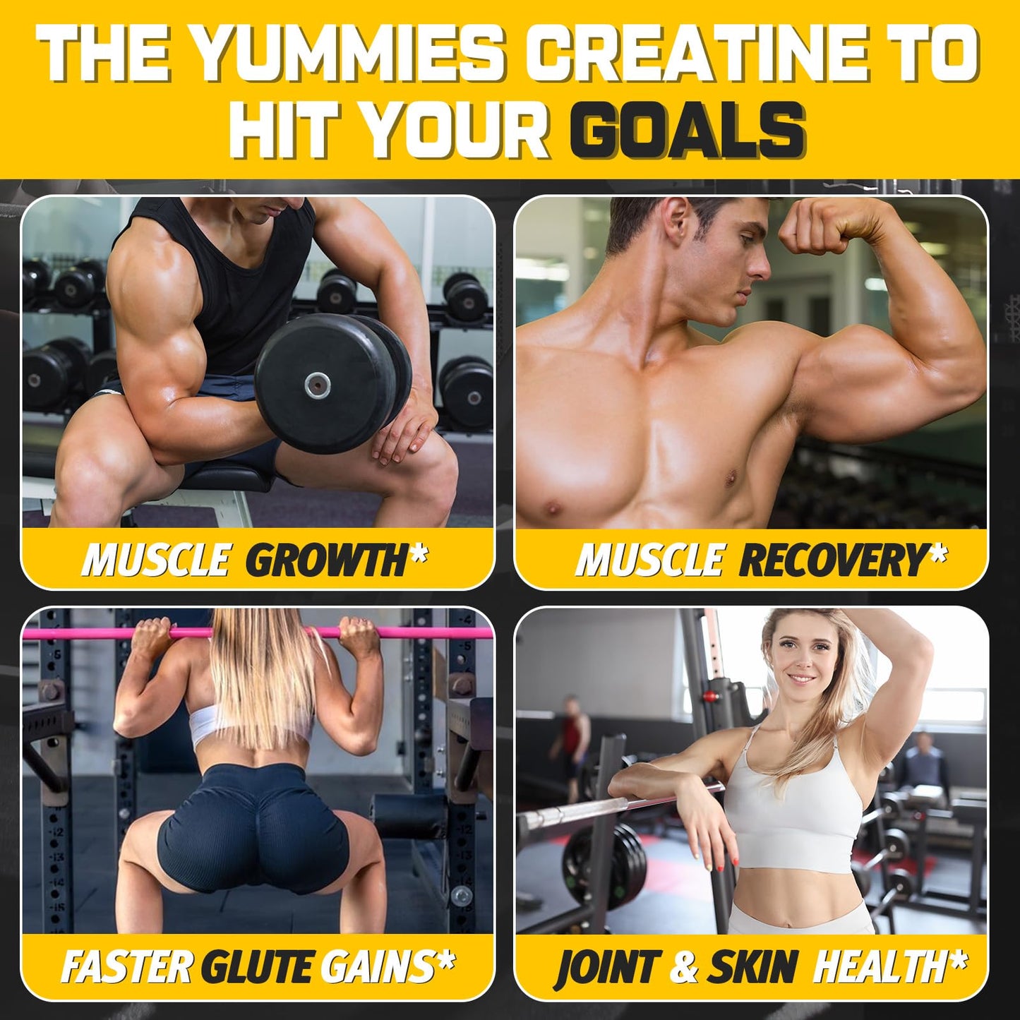 (180 Count) Creatine Monohydrate Gummies for Men & Women - Sugar Free, Creatine Pre Workout Gummies for Muscle Builder, Muscle Strength, Recovery, Endurance, Energy, Creatine for Women & Men, Vegan