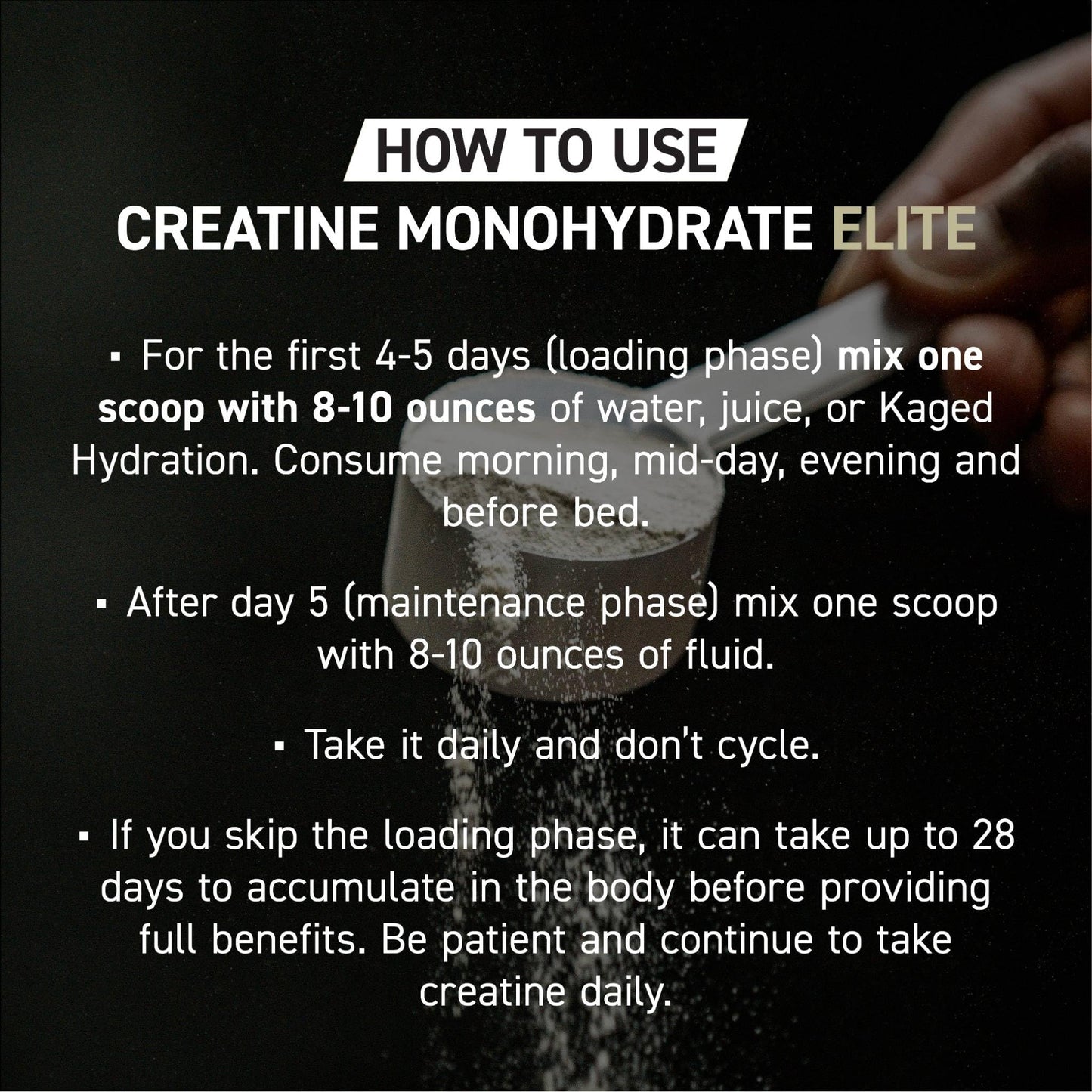 Kaged Creatine Monohydrate Elite - High Absorption Creatine with MAXCatalyst - Unflavored Powder - 60 Servings