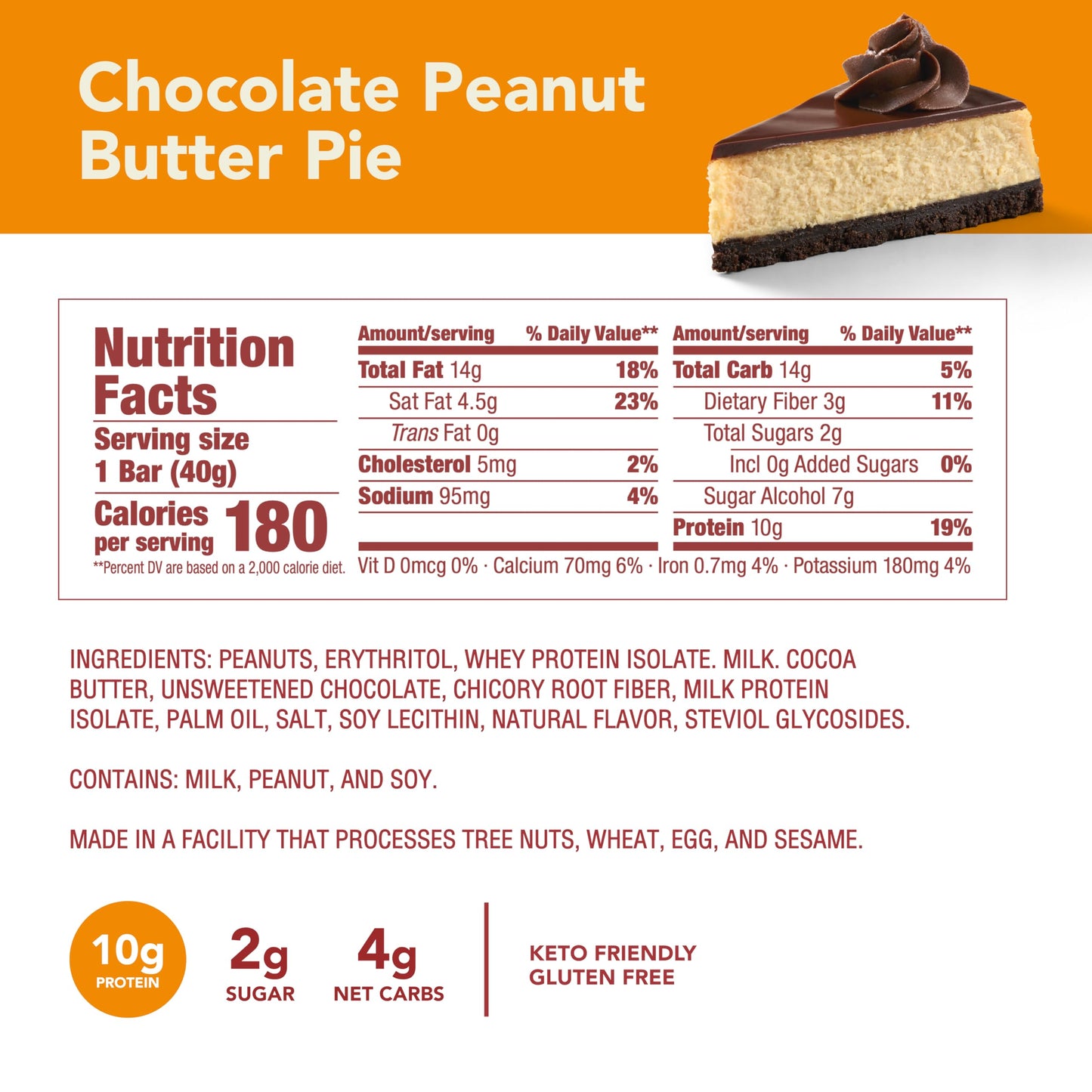 think! Delight Protein Bars, Chocolate Peanut Butter Pie, Low Sugar & Low Carb Gluten-Free Snack, Keto Friendly Snacks, 12 Count (Packaging May Vary)