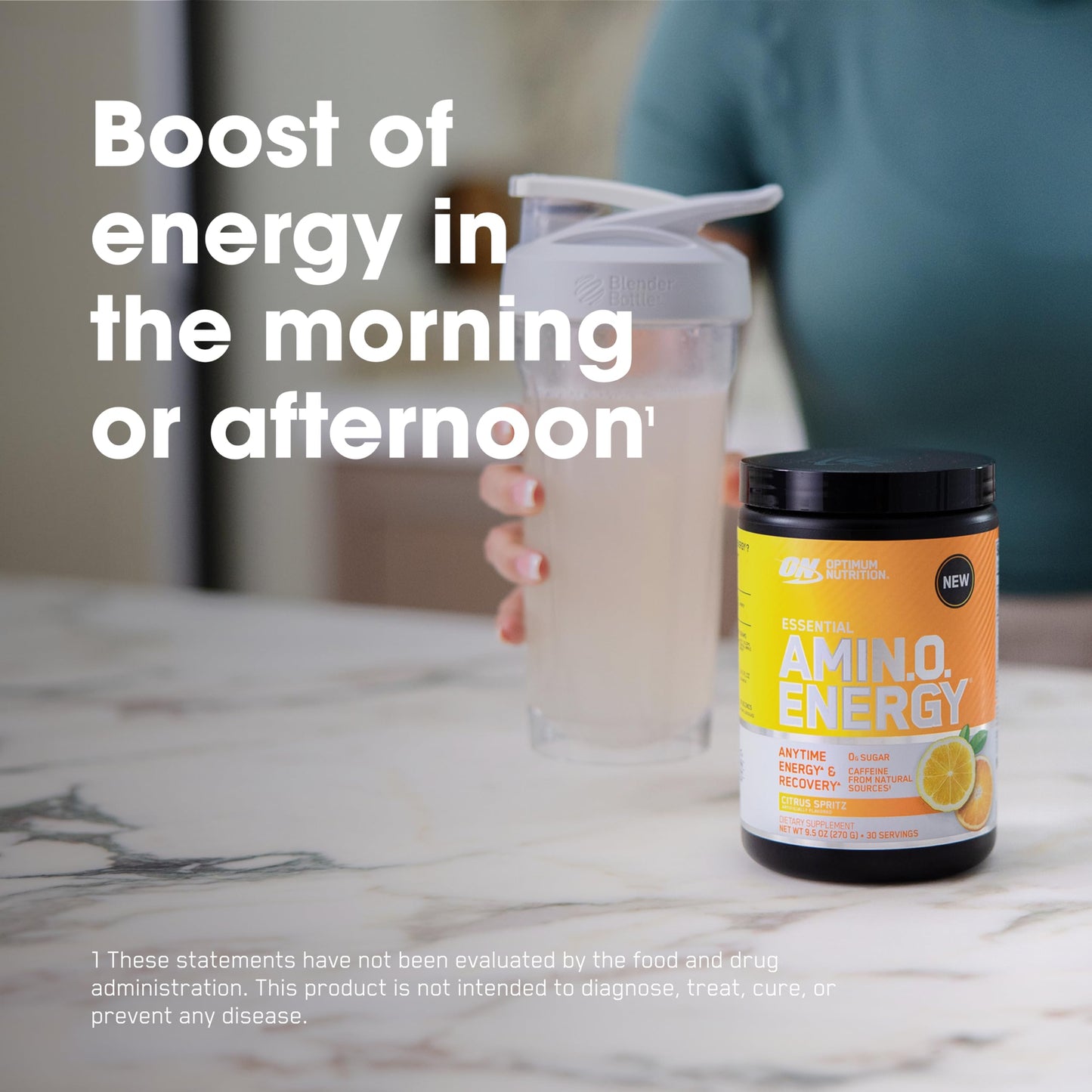 Optimum Nutrition New Flavor Amino Energy - Pre Workout with Green Tea, BCAA, Amino Acids, Keto Friendly, Green Coffee Extract, Energy Powder - Citrus Spritz, 65 Servings (Packaging May Vary)