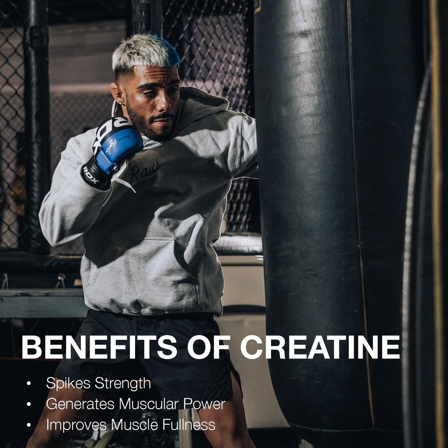 RAW Nutrition Creatine Monohydrate Powder - Unflavored Micronized Creatine Monohydrate Workout Supplement for Muscle Energy, Strength & Endurance - Creatine Powder for Women & Men - 50 Servings