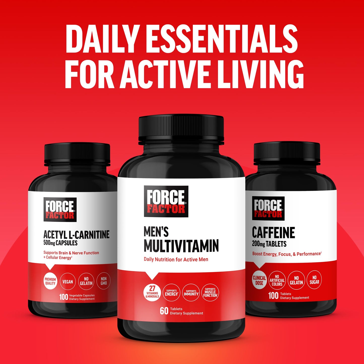 Force Factor Men’s Multivitamins, Multivitamin for Men Plus Amino Acids Supplement with 27 Vitamins and Minerals, and Phytonutrients to Support Energy, and Immunity, 60 Tablets