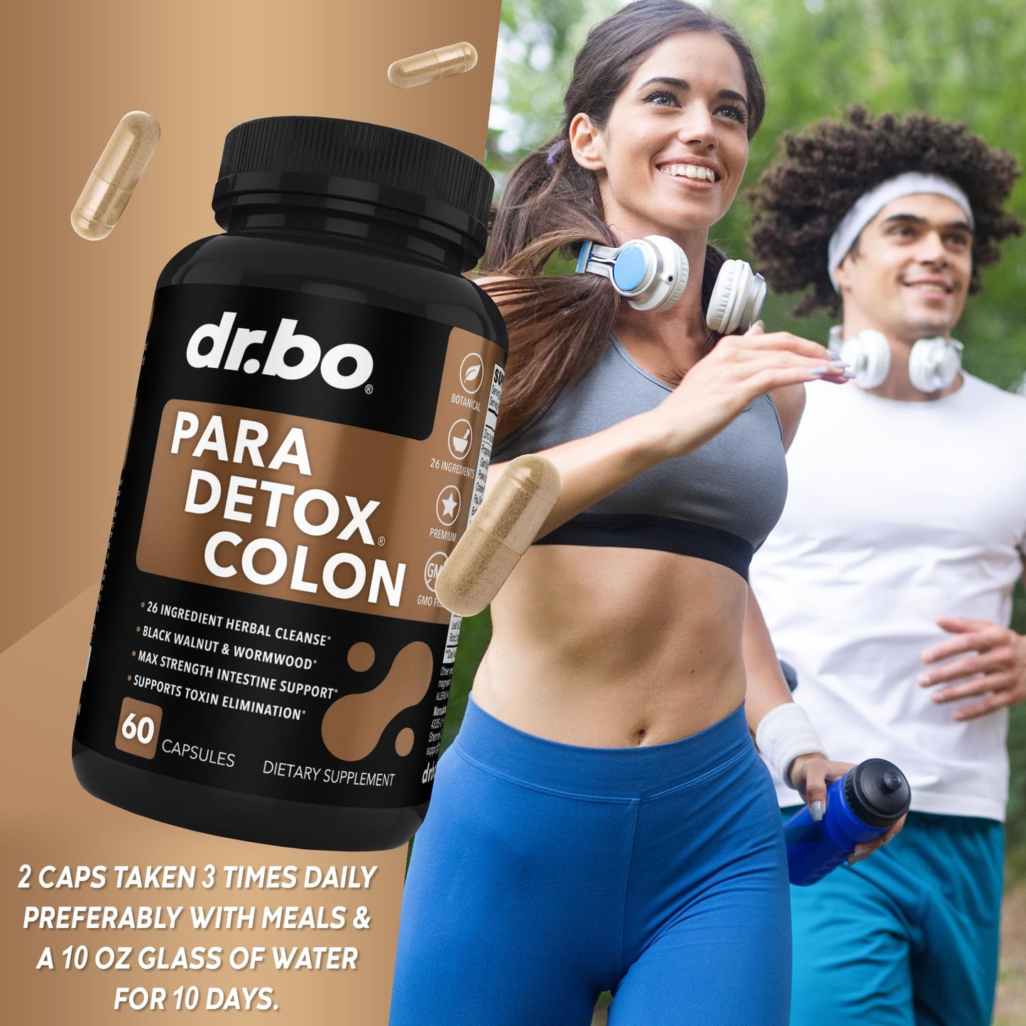 Colon Cleanse Pills Body Detox - Intestinal Guard Cleanser for Stomach - Natural Weight Flush Cleaner Supplement Complex, Women Men Kids, Herbal Wormwood Black Walnut Clove - Gut Loss Health Capsules