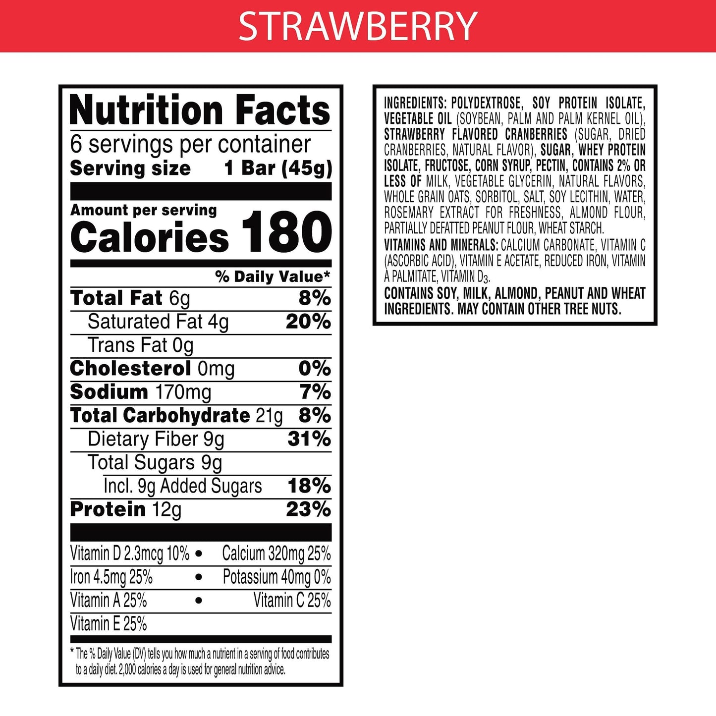 Special K Bar Protein Meal Bars, 12g of Protein, Good Source of Fiber, Strawberry (6 Boxes, 36 Bars)