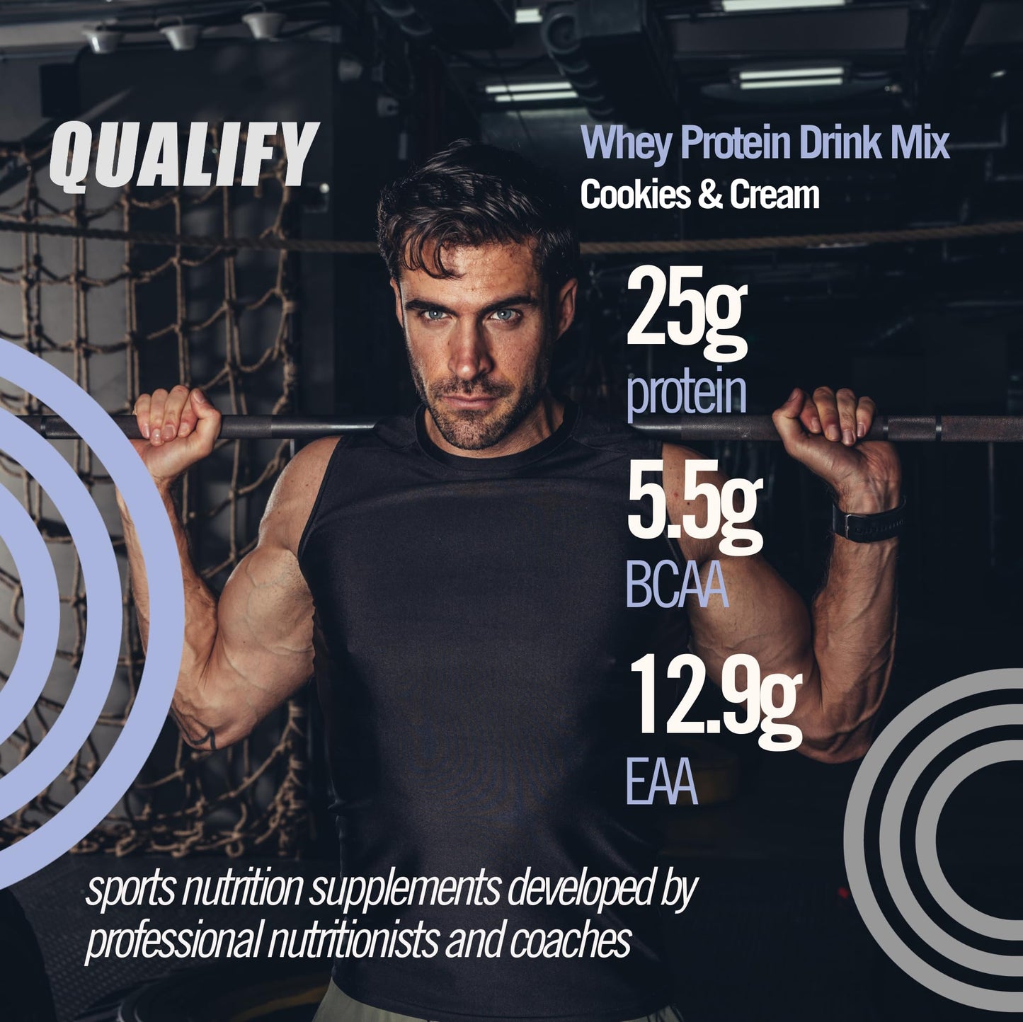 Cookies and Cream Whey Protein Powder. Post Workout Recovery Drink, Gluten & Sugar Free Highly Kosher, 25g Protein. Essential Amino Acids - 5.5g BCAA, 2.7g Leucine, 1.4g Isoleucine, 1.4g Valine 26.4oz