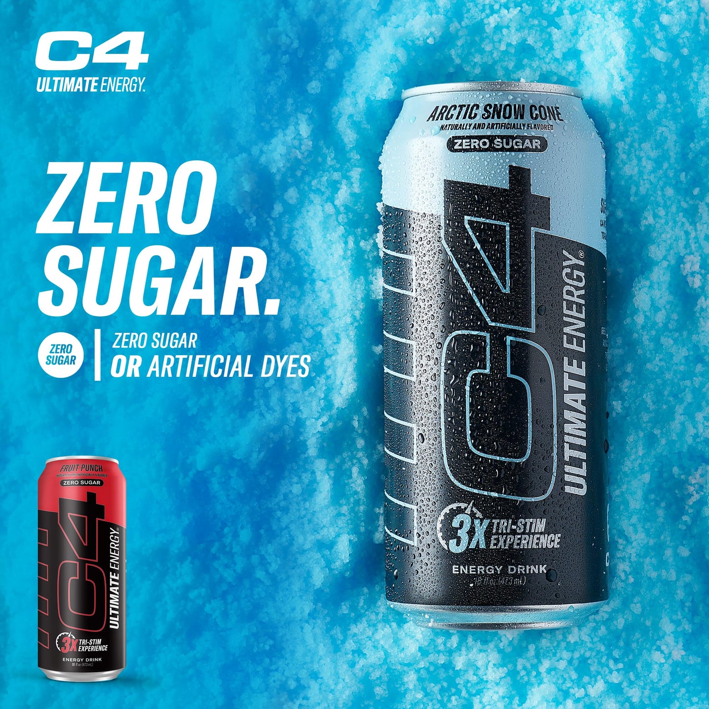 Cellucor C4 Ultimate | Pre Workout Sugar Free Energy Drink | Tri-Stim Experience with 300mg Caffeine + TeaCrine + Dynamine | Fruit Punch | 16oz (Pack of 12)