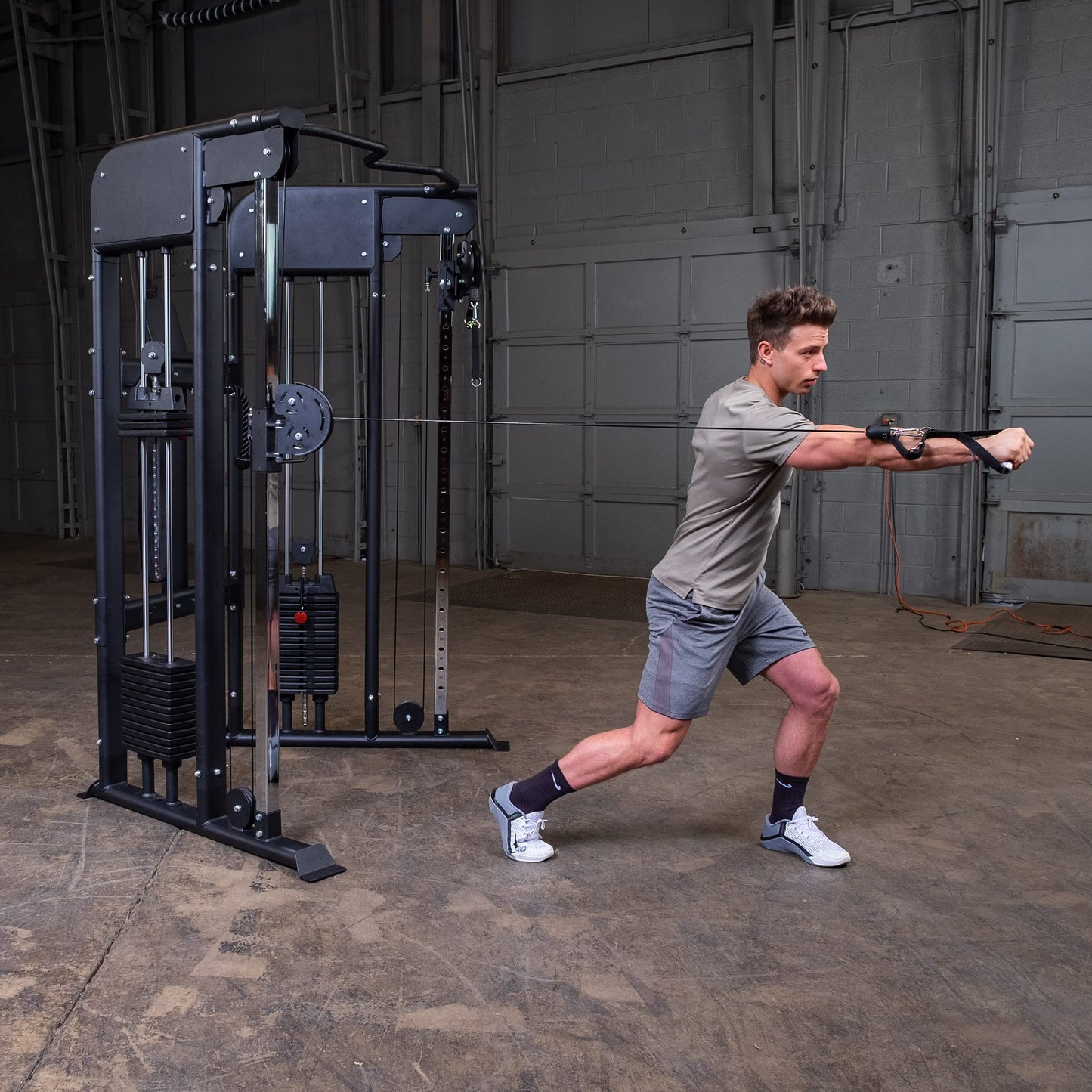 Body Solid (GFT100/2) Functional Trainer with Dual 210 lb Weight Stacks, Cable Gym Machine for Strength Training, All-in-One Cable Fly/PEC Deck/Smith Workout Machines for Commercial and Home Fitness