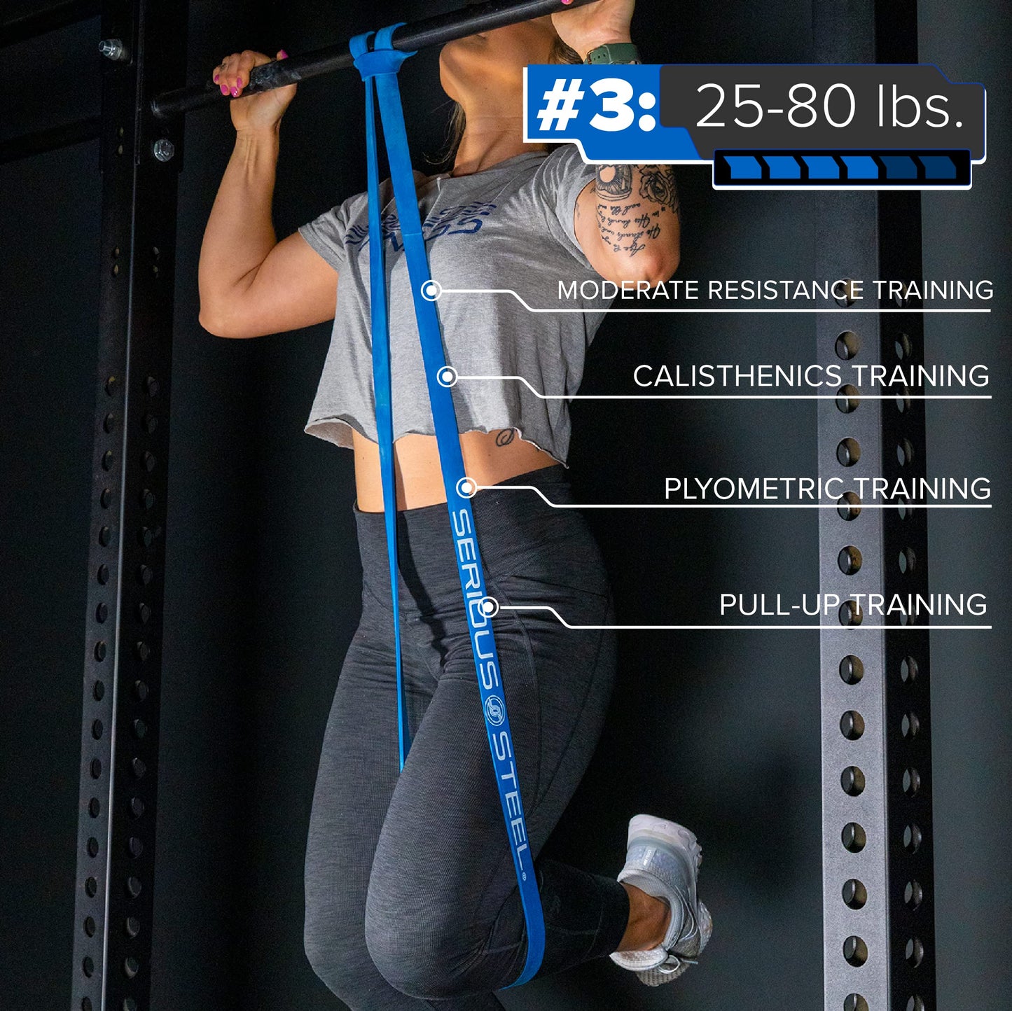 Serious Steel Fitness 41" Assisted Pull-up Band Sets, Stretching, Powerlifting, and Resistance Training (Complete Set (#0-5))