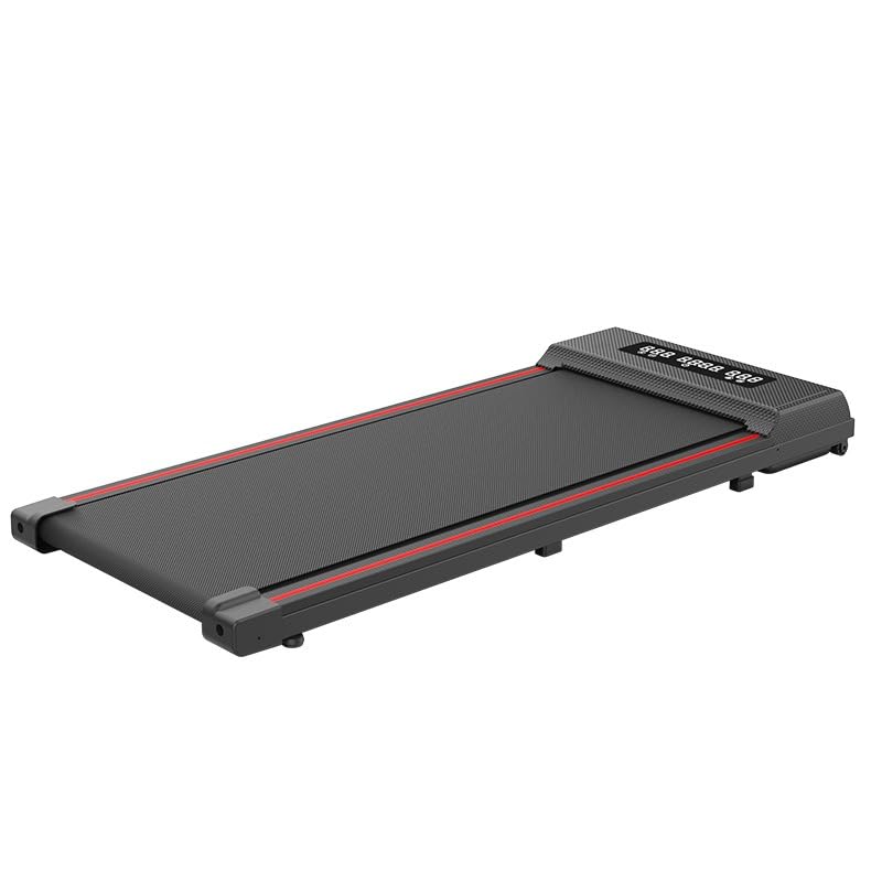 Small and Mini Folding Silent Electric Indoor Walking Machine for Home Use, a Fitness Equipment for Flat Treadmill (Black and red [Without handrails])